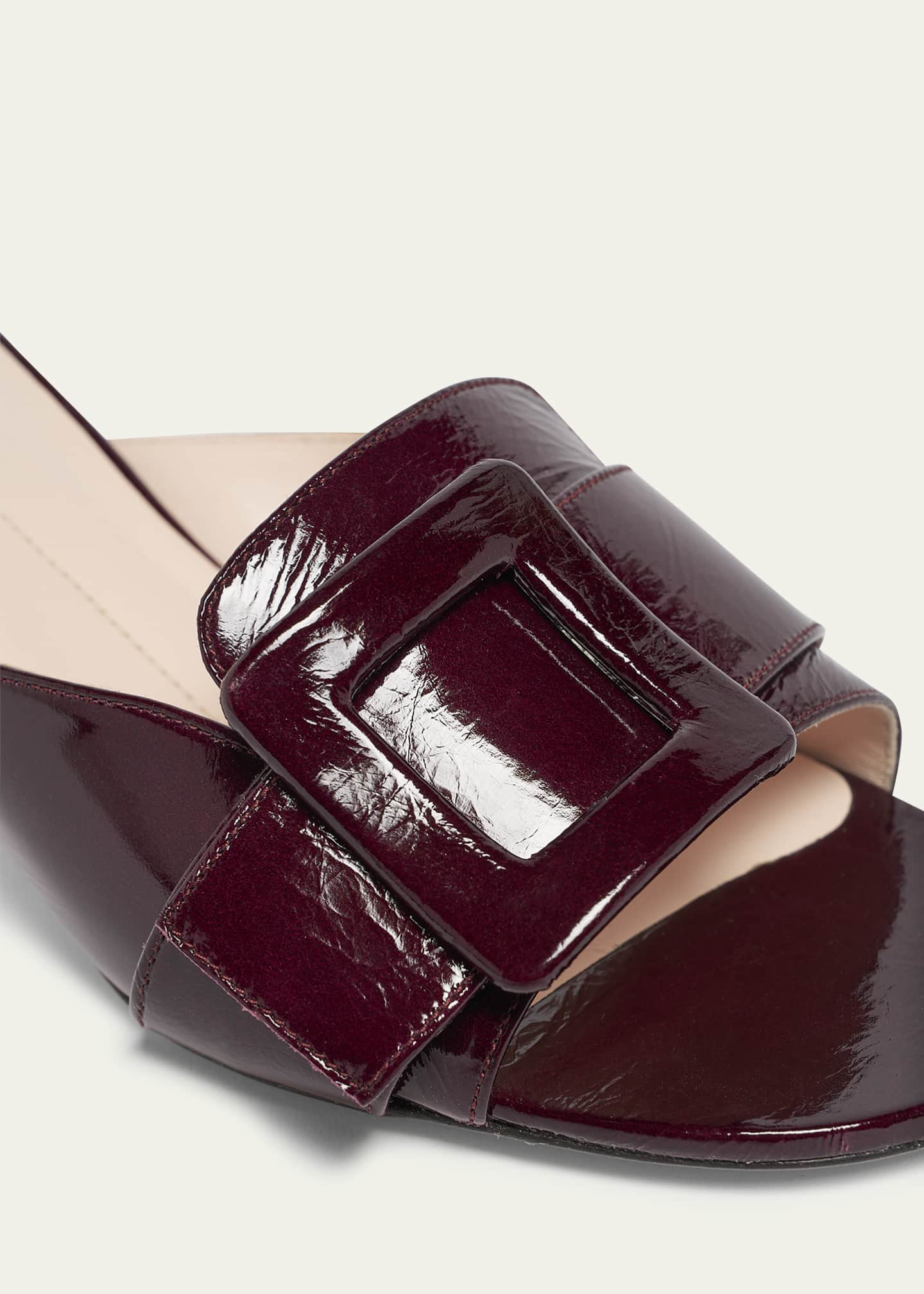 Roger Vivier Patent Leather Buckle Mule Sandals Image 3 of 4