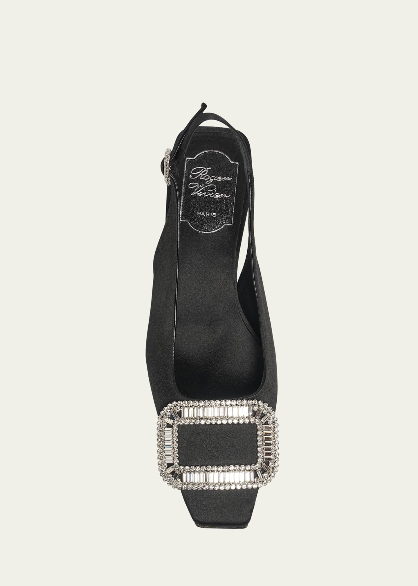 Roger Vivier Belle Vivier Crystal Buckle Slingback Pumps