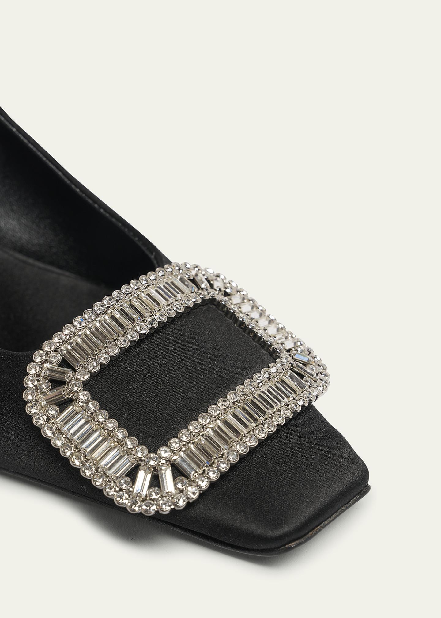 Roger Vivier Belle Vivier Crystal Buckle Slingback Pumps - Bergdorf Goodman
