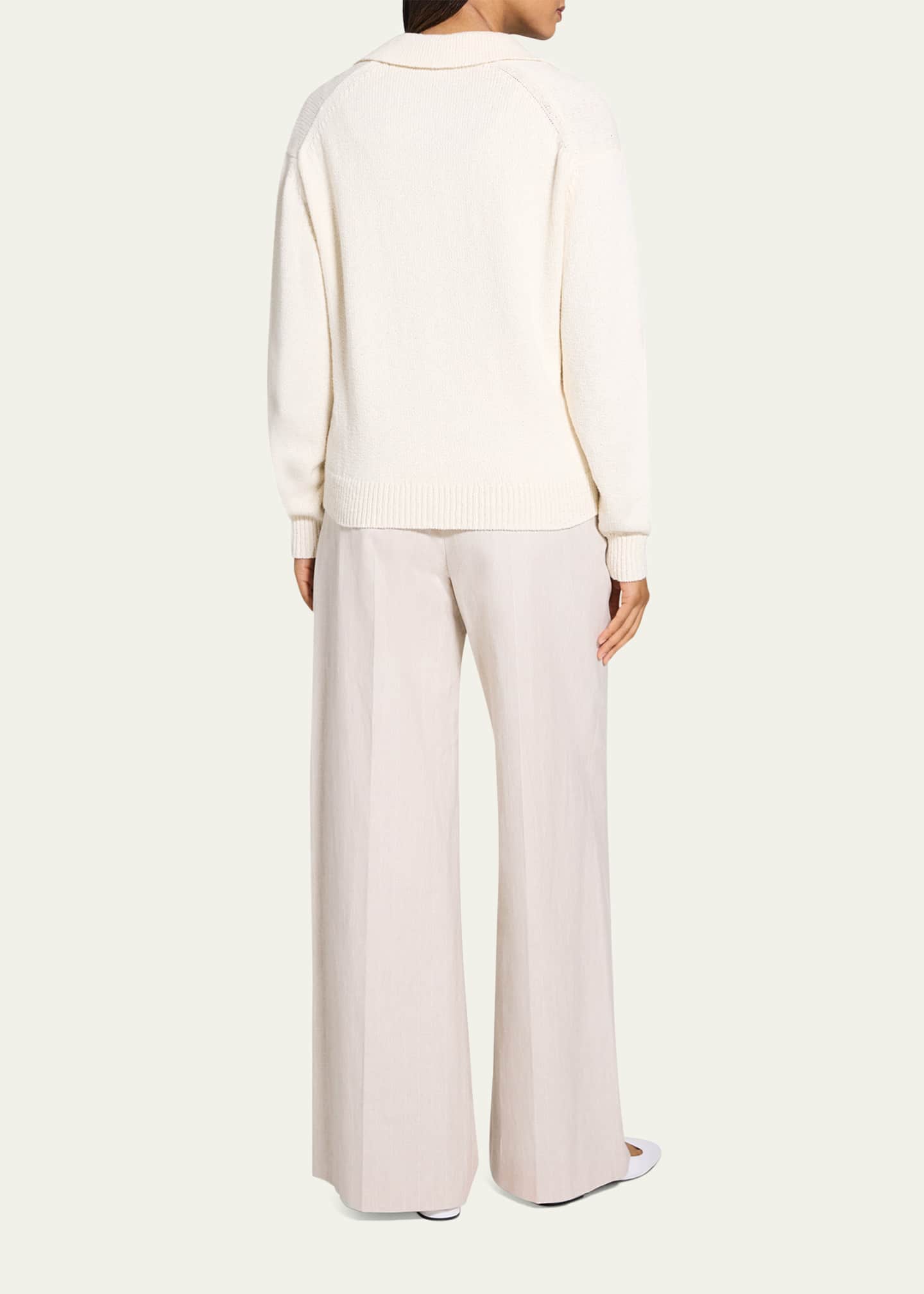 Theory Wave Bouclé Polo Sweater Image 3 of 5
