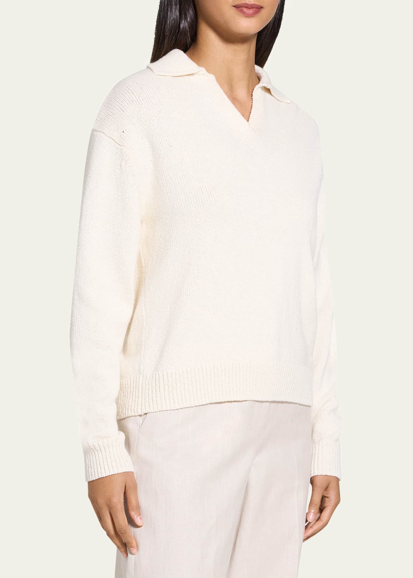 Theory Wave Bouclé Polo Sweater Image 4 of 5