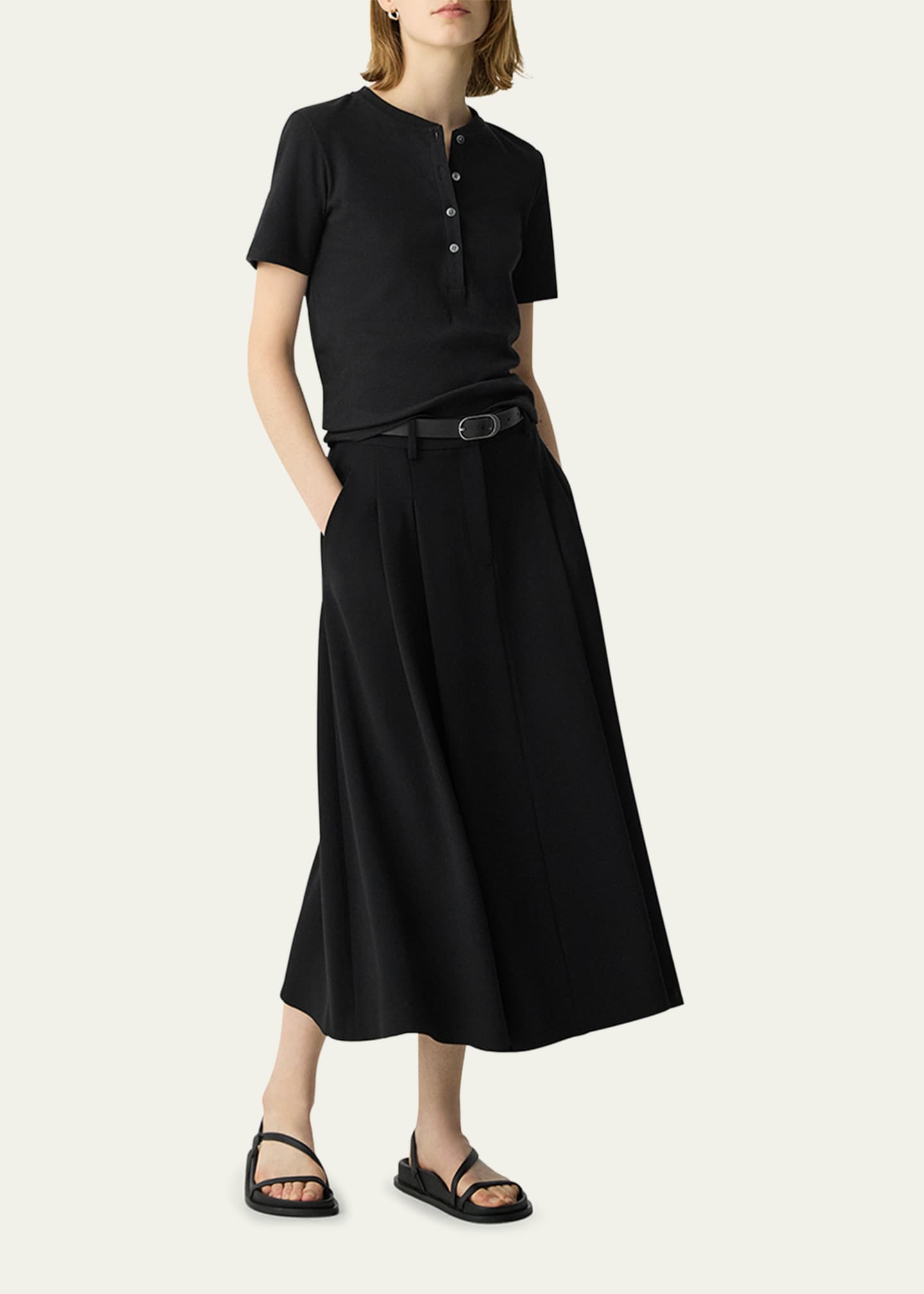 Theory Double-Pleat Trouser Maxi Skirt Image 4 of 5
