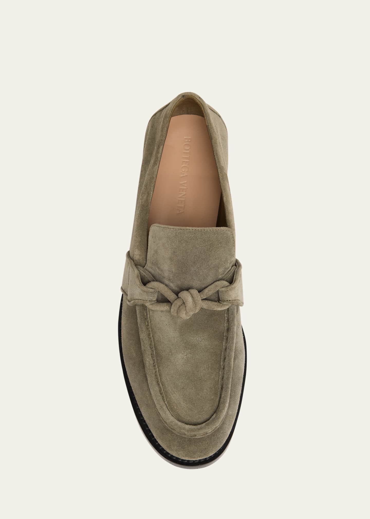 Bottega Veneta Men's Astaire Knot Suede Loafers Image 6 of 6