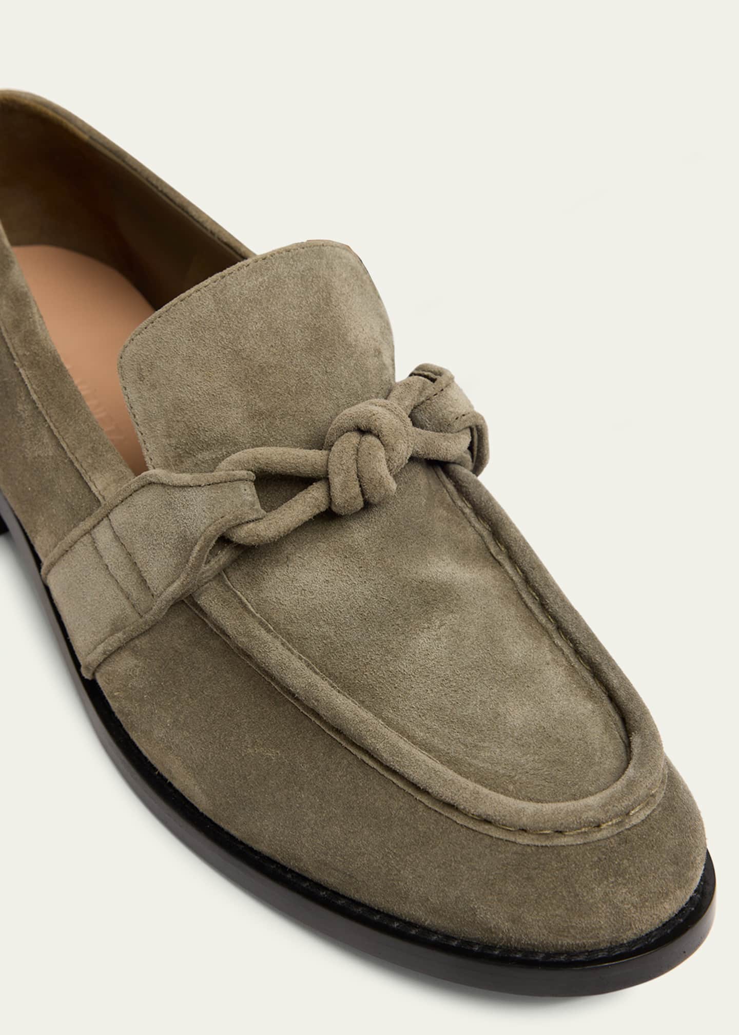 Bottega Veneta Men's Astaire Knot Suede Loafers Image 5 of 6