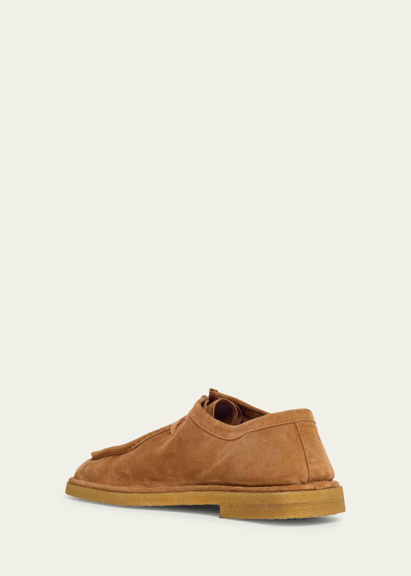 Bottega Veneta Men's Daddy Suede Lace-Up Loafers with Intrecciato Leather Charm Image 4 of 6