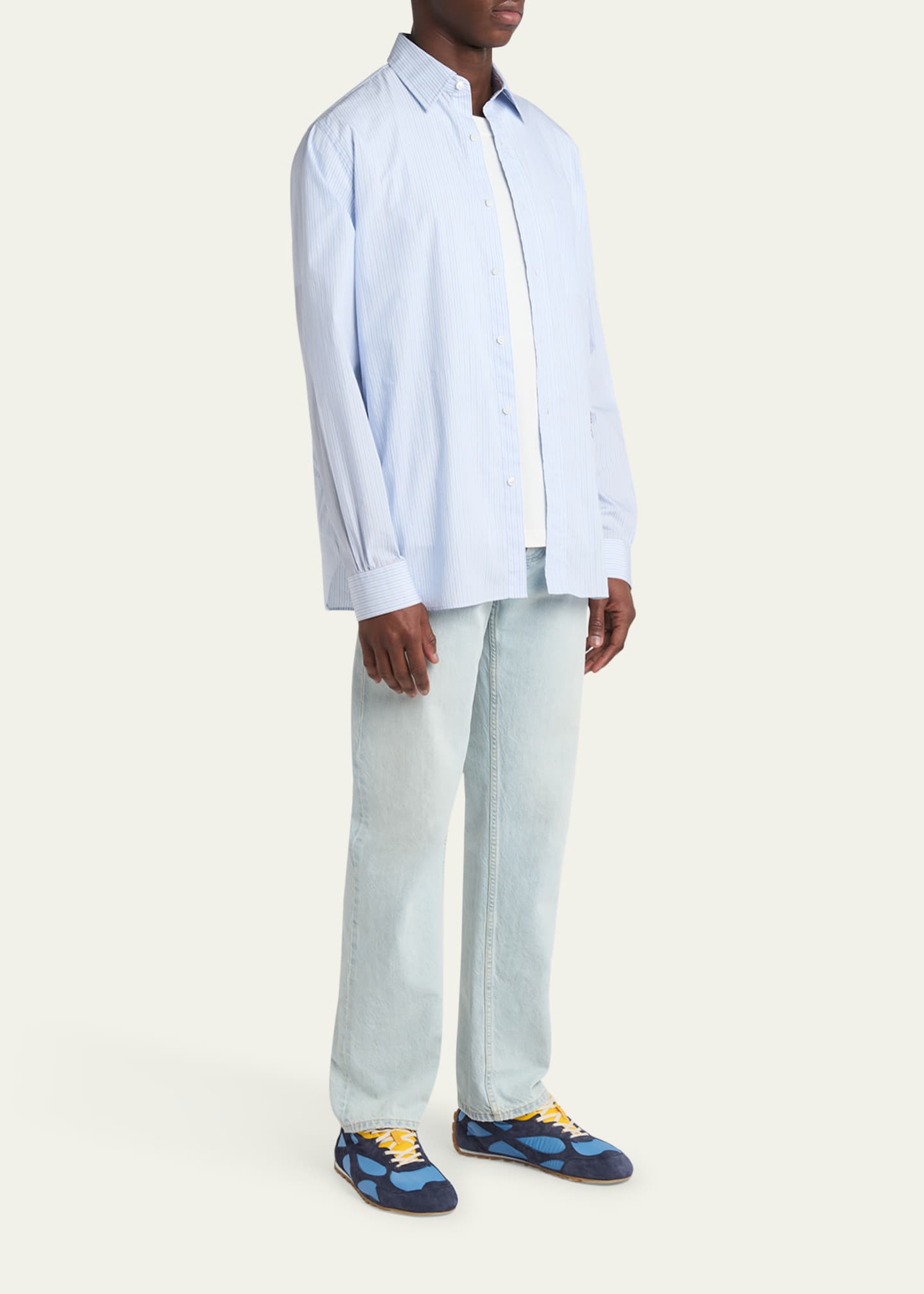 Bottega Veneta Men's Orbit Flash Nylon and Suede Low-Top Sneakers Image 3 of 6