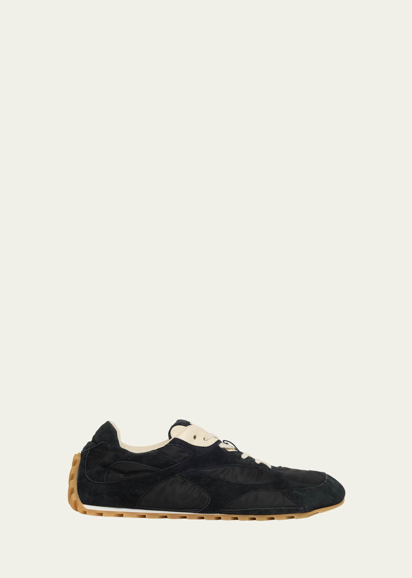 Bottega Veneta Men's Orbit Flash Nylon and Suede Low-Top Sneakers
