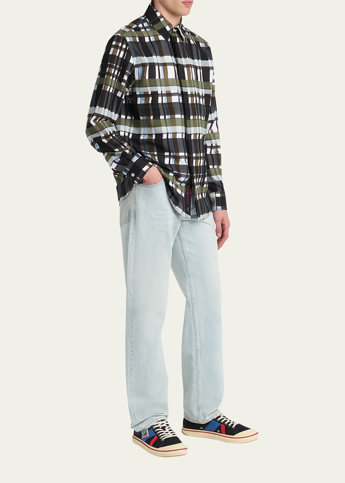 Bottega Veneta Men's Eliot Canvas Low-Top Sneakers Image 3 of 6