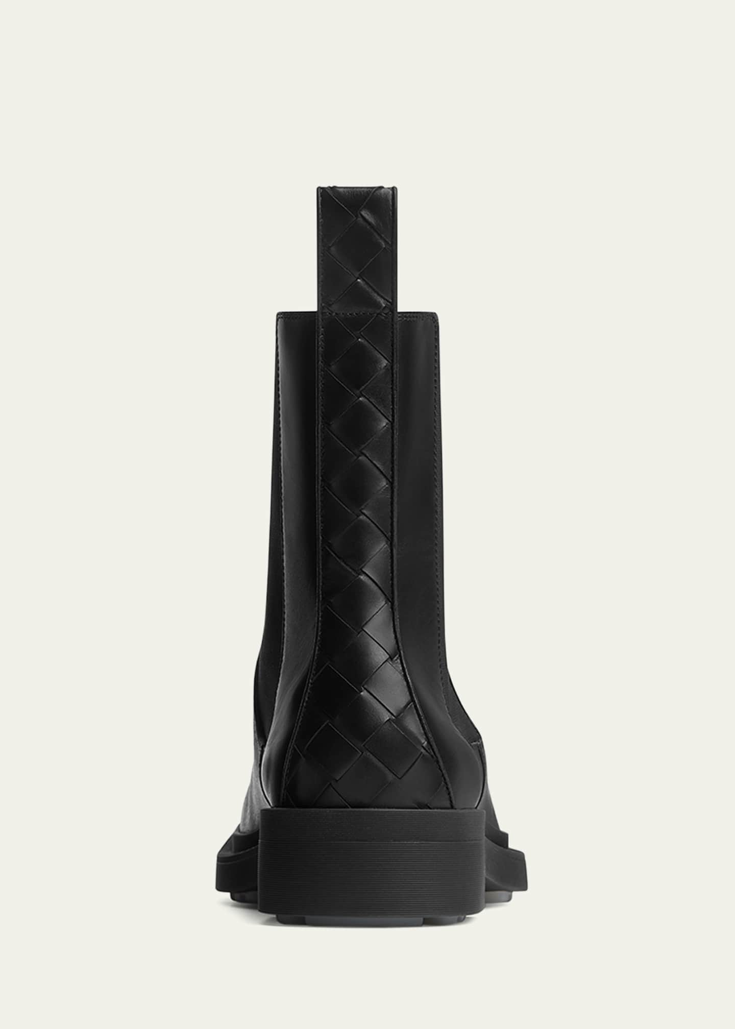 Bottega Veneta Men's Ben Smooth & Intrecciato Leather Chelsea