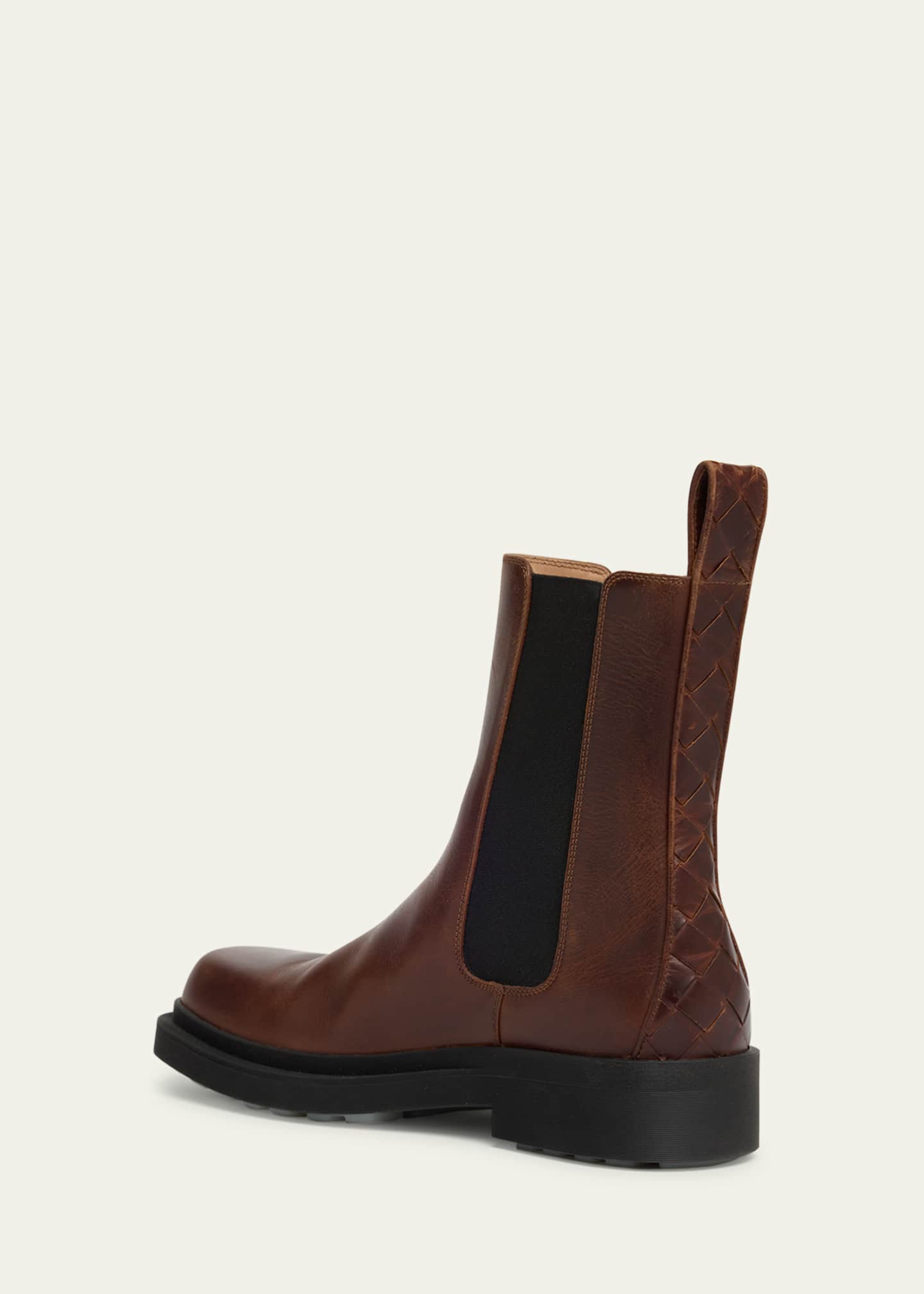Bottega Veneta Men's Ben Smooth & Intrecciato Leather Chelsea