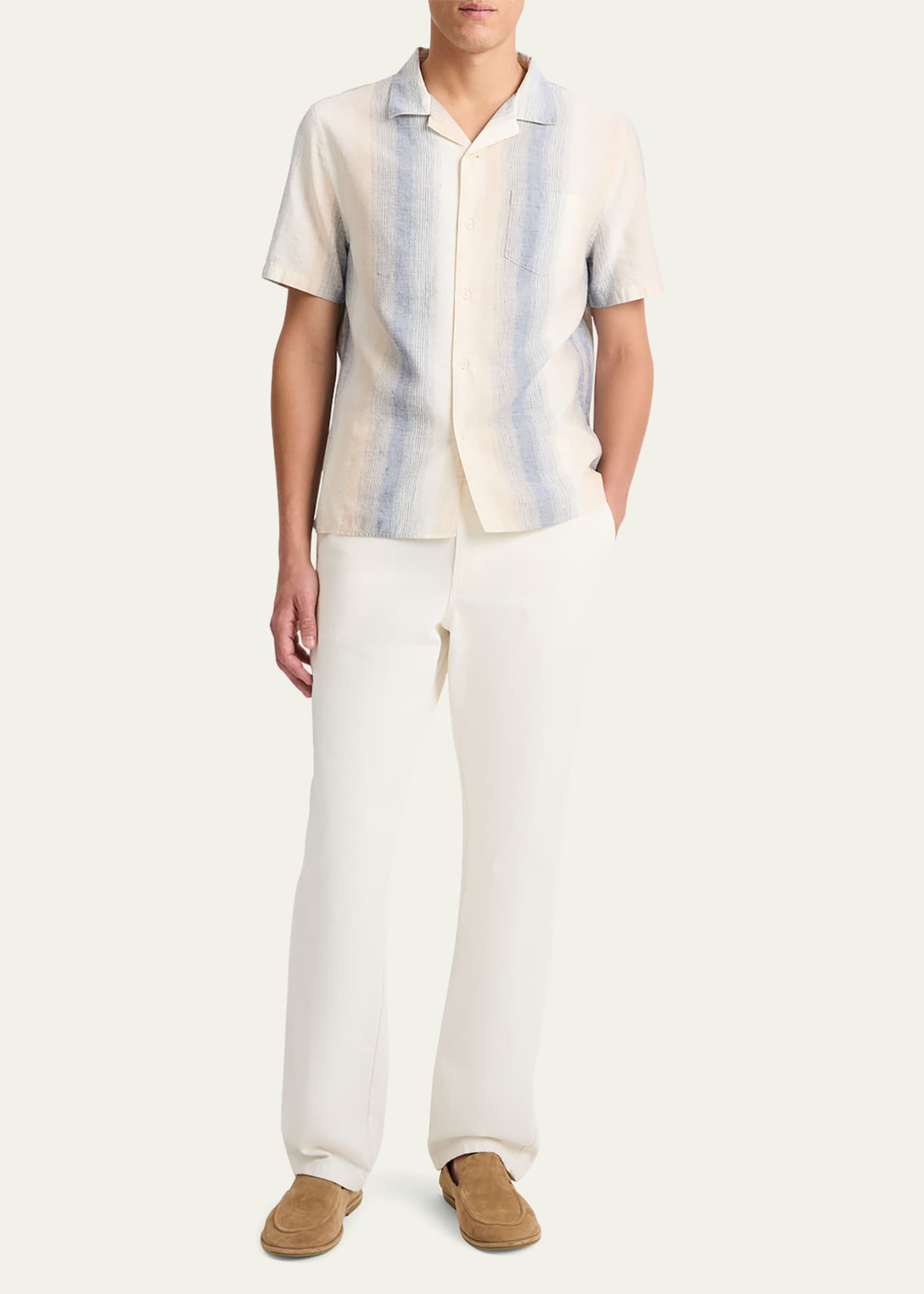 Vince Men's Striped Cabana Shirt Image 2 of 4