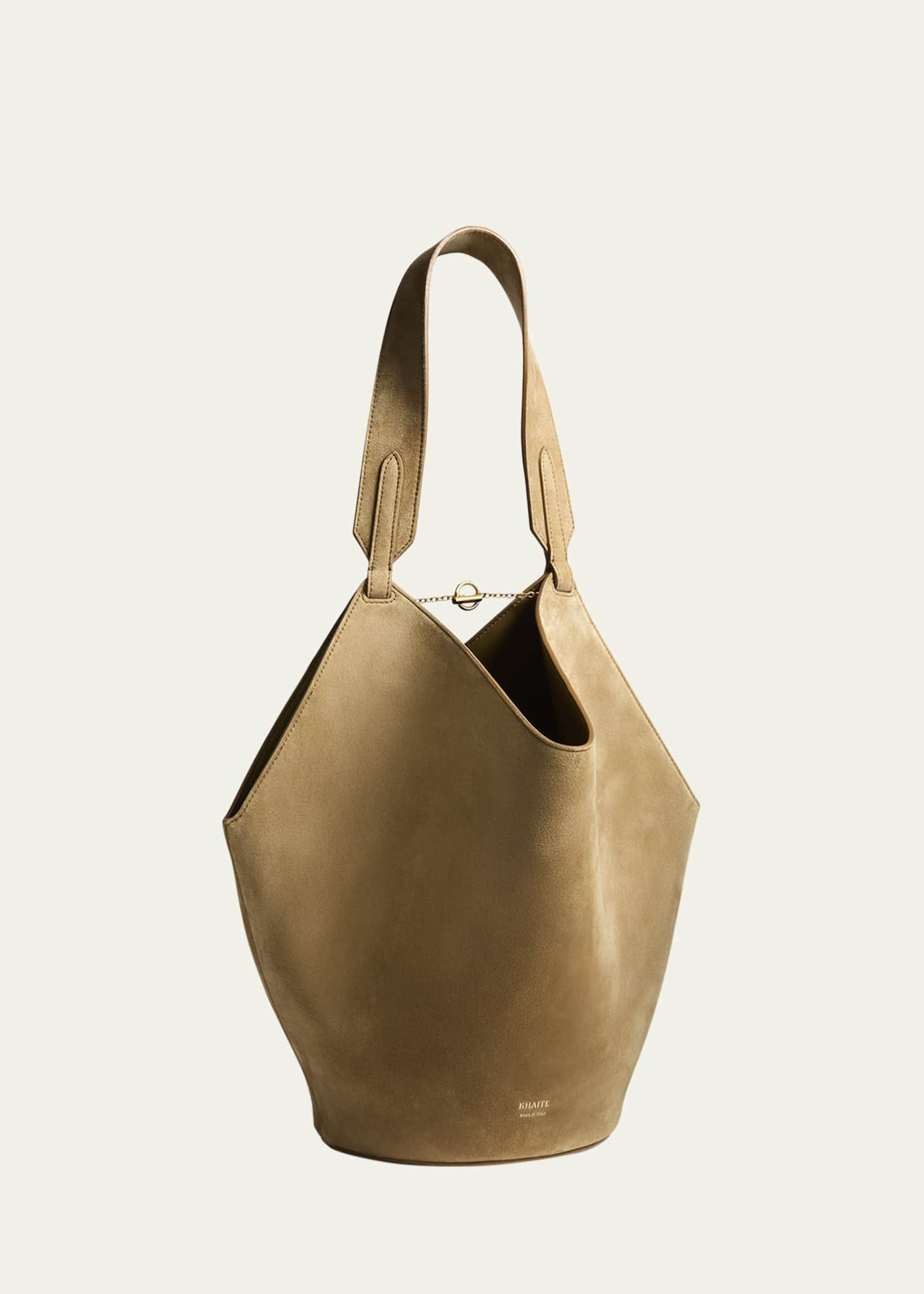 Khaite Lotus Small Suede Tote Bag Image 1 of 3