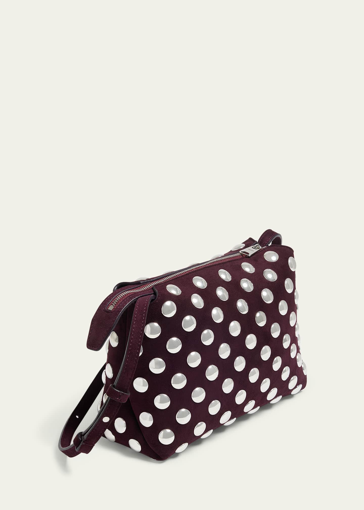 Khaite Lina Medium Studded Suede Crossbody Bag Image 2 of 3