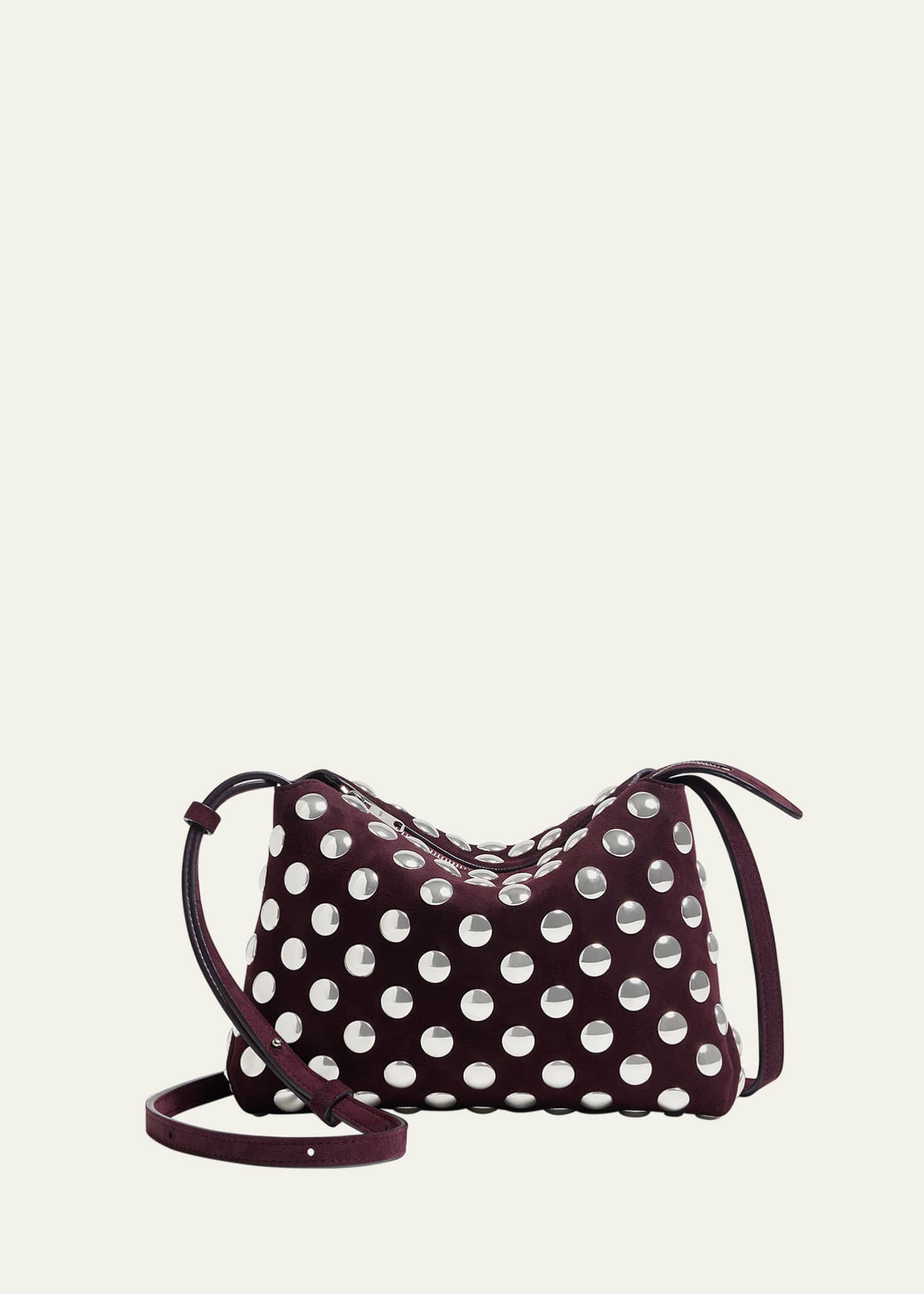 Khaite Lina Medium Studded Suede Crossbody Bag Image 1 of 3