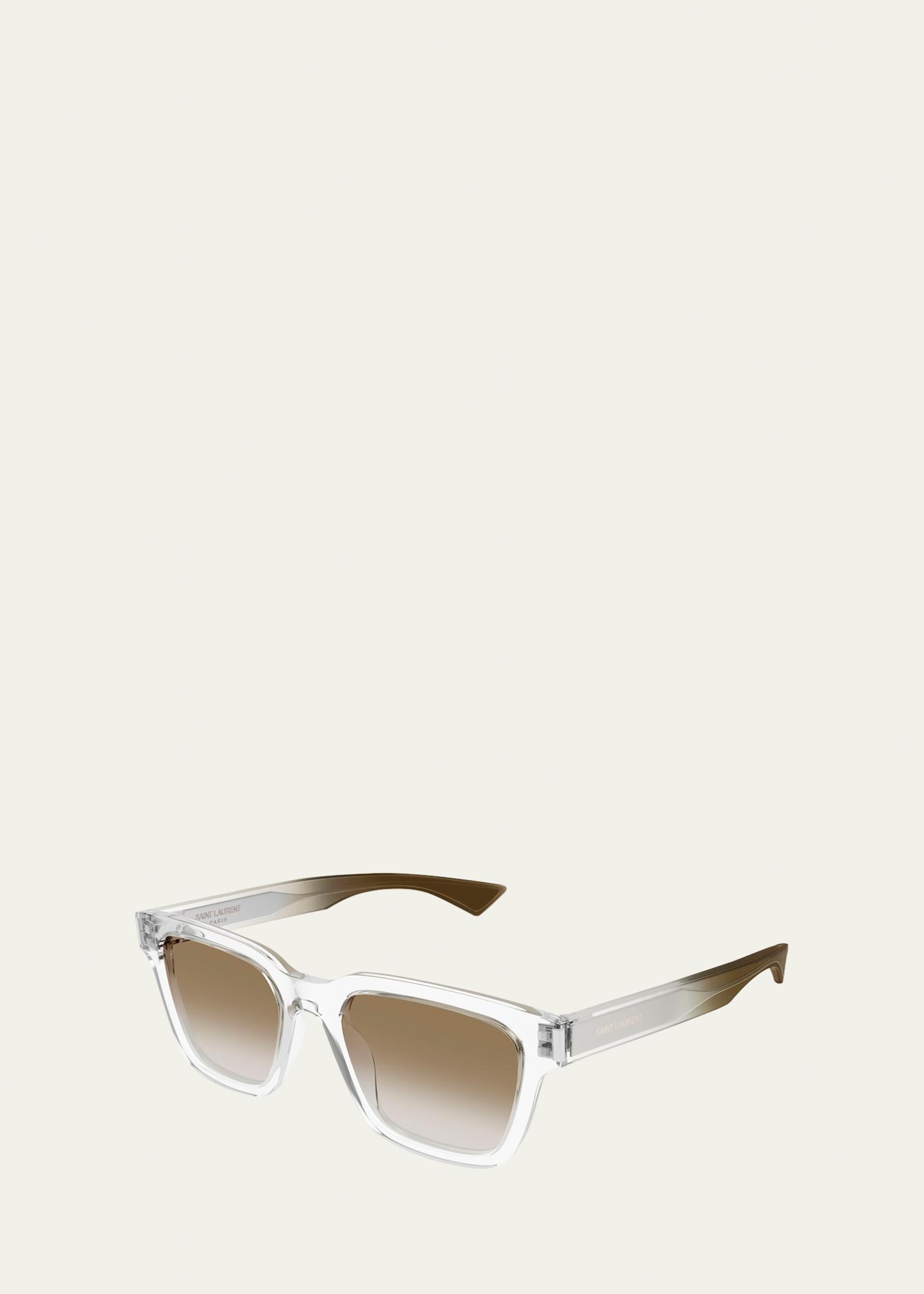 Saint Laurent Clear Champagne Rectangle Sunglasses with Case - brand new Saint Laurent Men main image 3