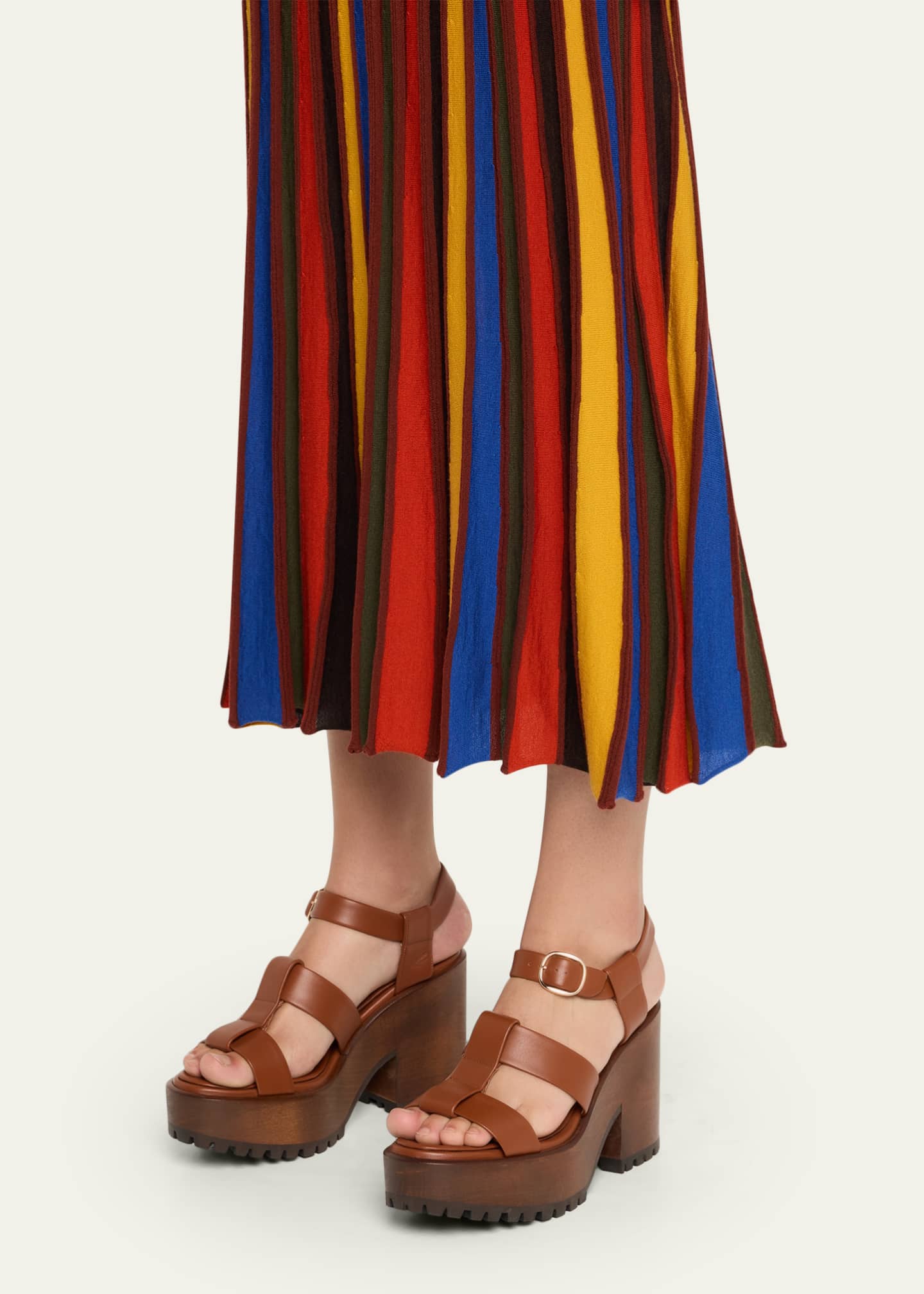 Gabriela Hearst Hera Leather Platform Block-Heel Sandals Image 2 of 6