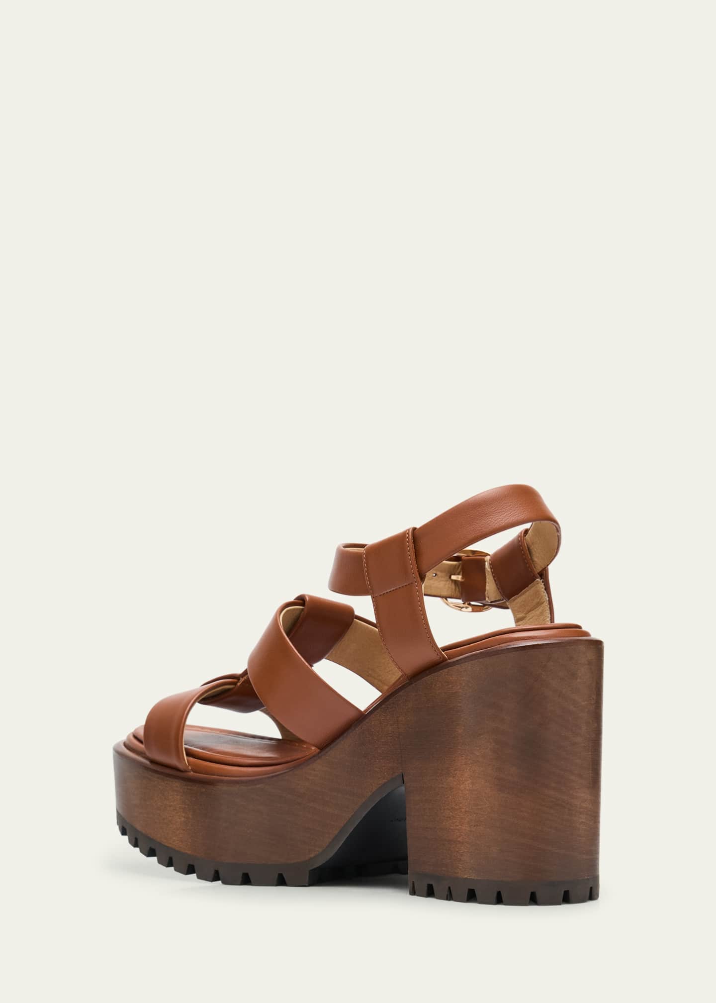 Gabriela Hearst Hera Leather Platform Block-Heel Sandals Image 4 of 6