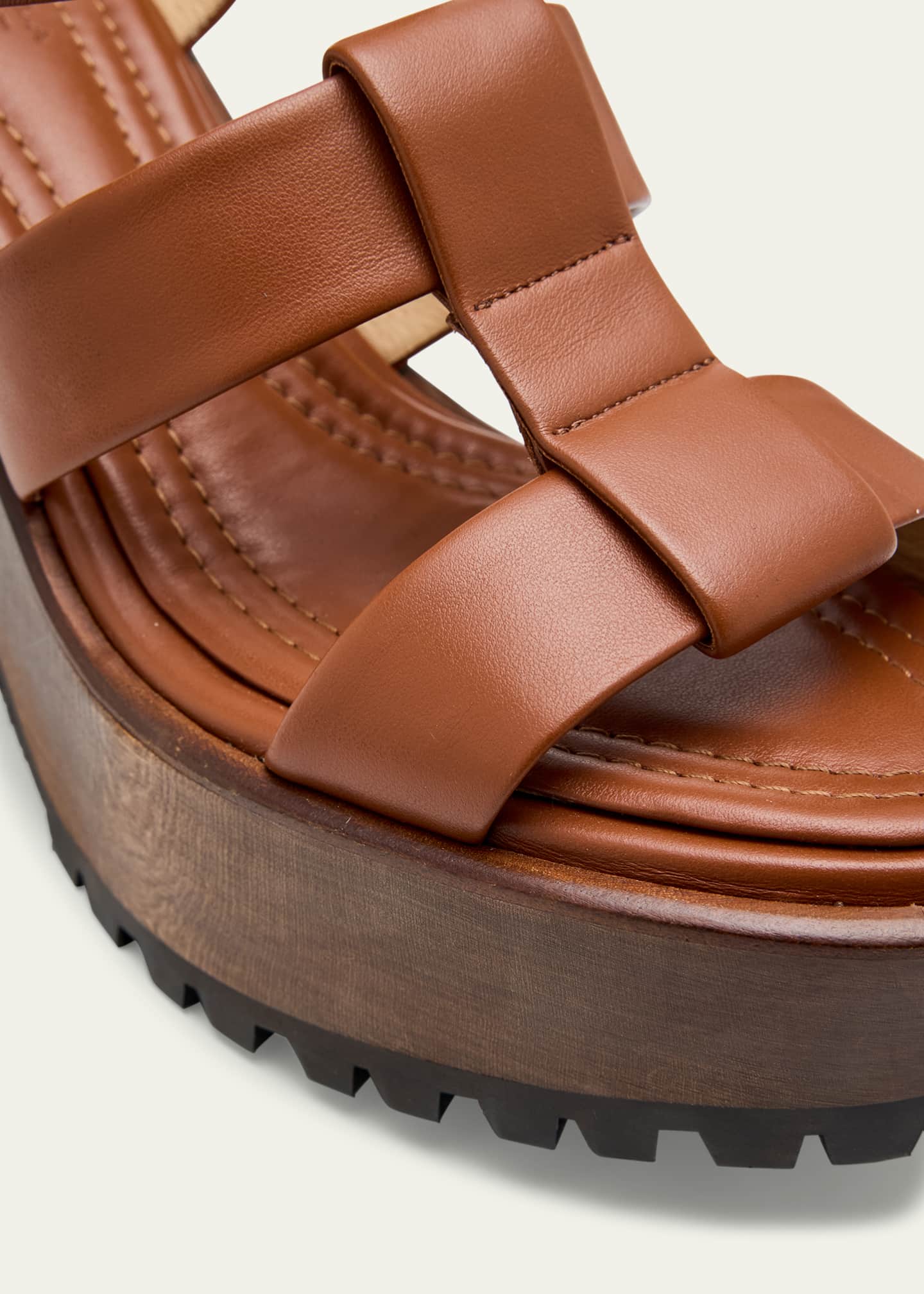 Gabriela Hearst Hera Leather Platform Block-Heel Sandals Image 5 of 6