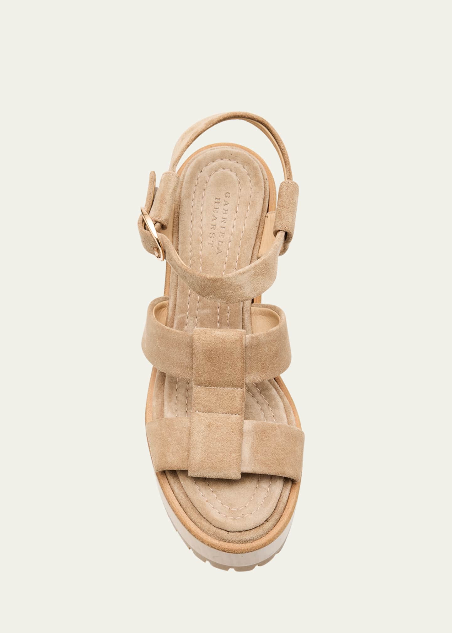 Gabriela Hearst Hera Suede Platform Block-Heel Sandals Image 4 of 4
