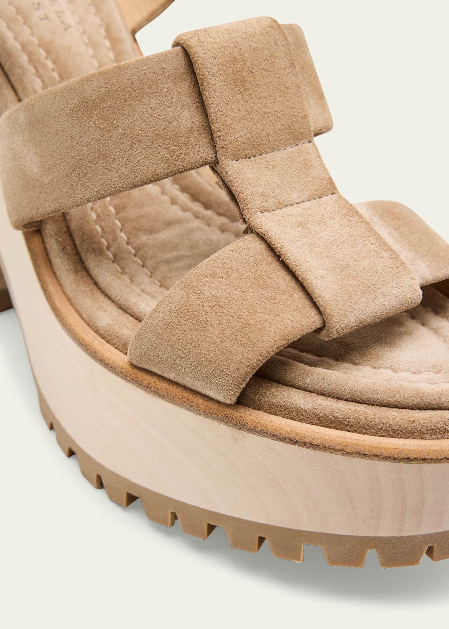 Gabriela Hearst Hera Suede Platform Block-Heel Sandals Image 3 of 4