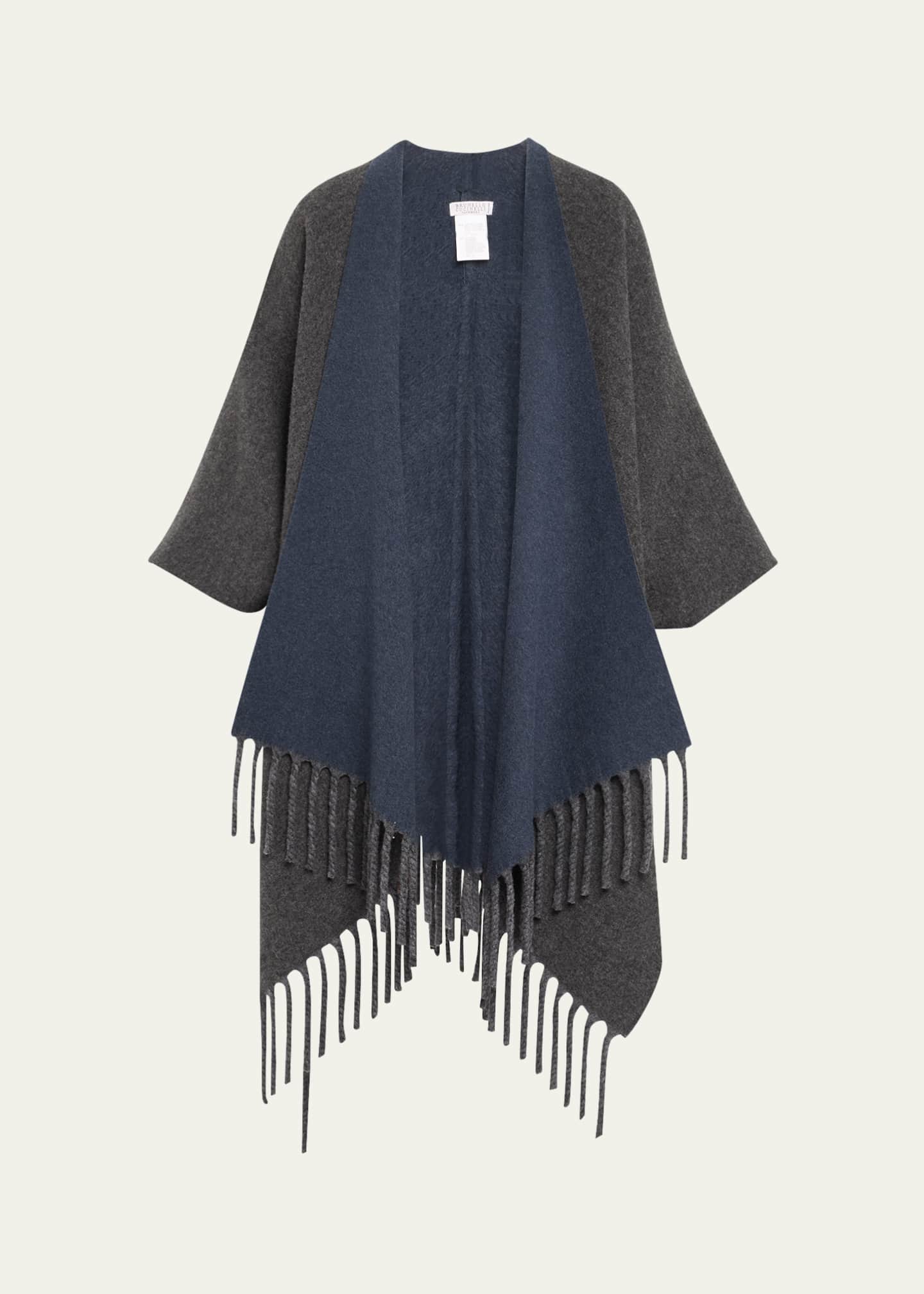Brunello Cucinelli Reversible Cashmere Poncho Image 1 of 5