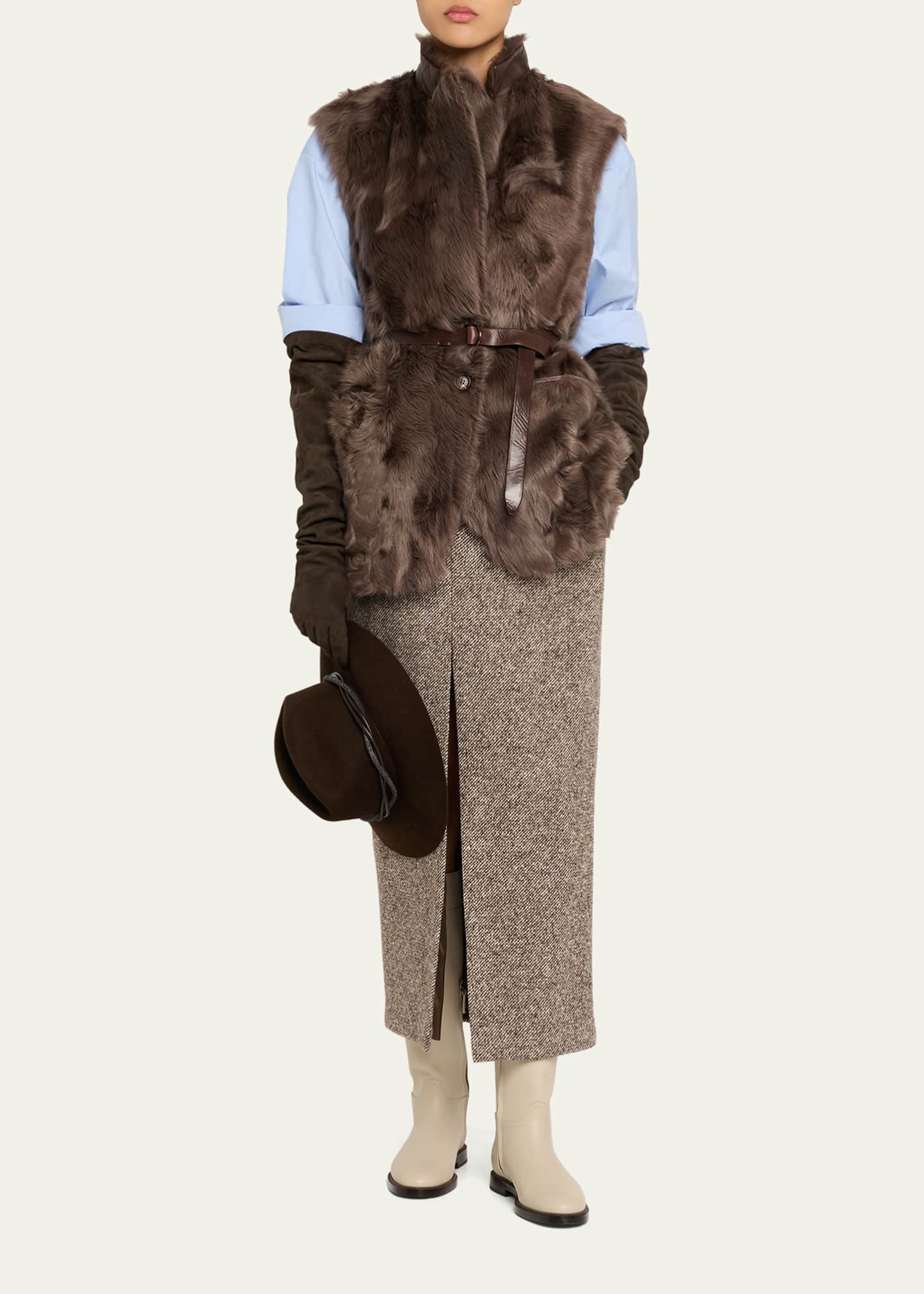 Brunello Cucinelli Monili Flap Pocket Poplin Button-Down Shirt Image 2 of 5