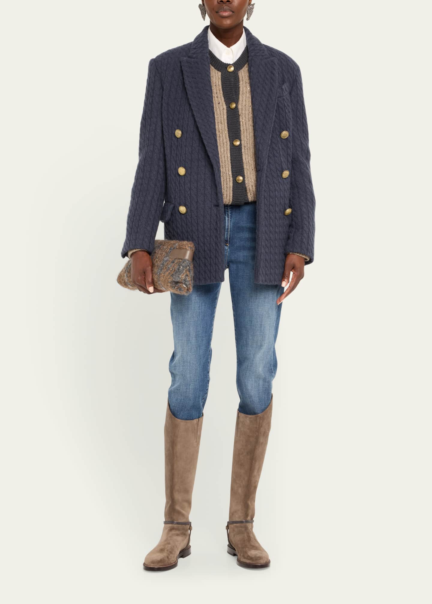Brunello Cucinelli High-Rise Stretch Skinny-Leg Jeans Image 2 of 5