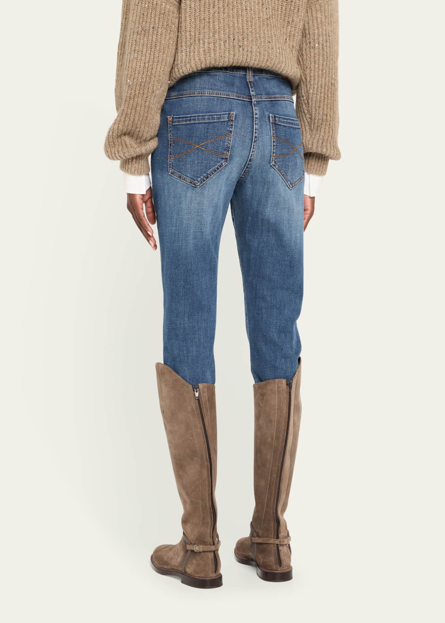 Brunello Cucinelli High-Rise Stretch Skinny-Leg Jeans Image 3 of 5