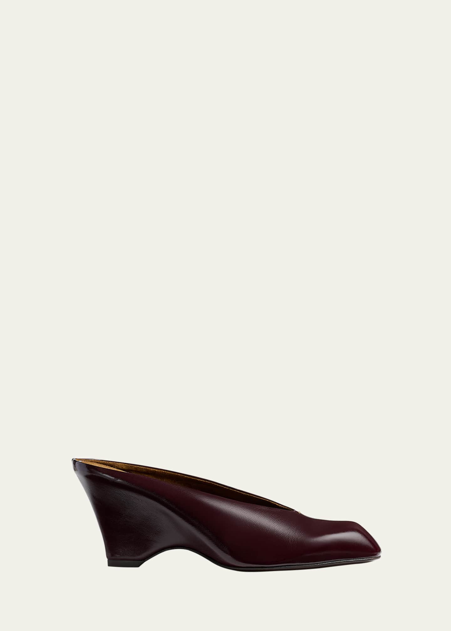 Khaite Colt Leather Wedge Mules