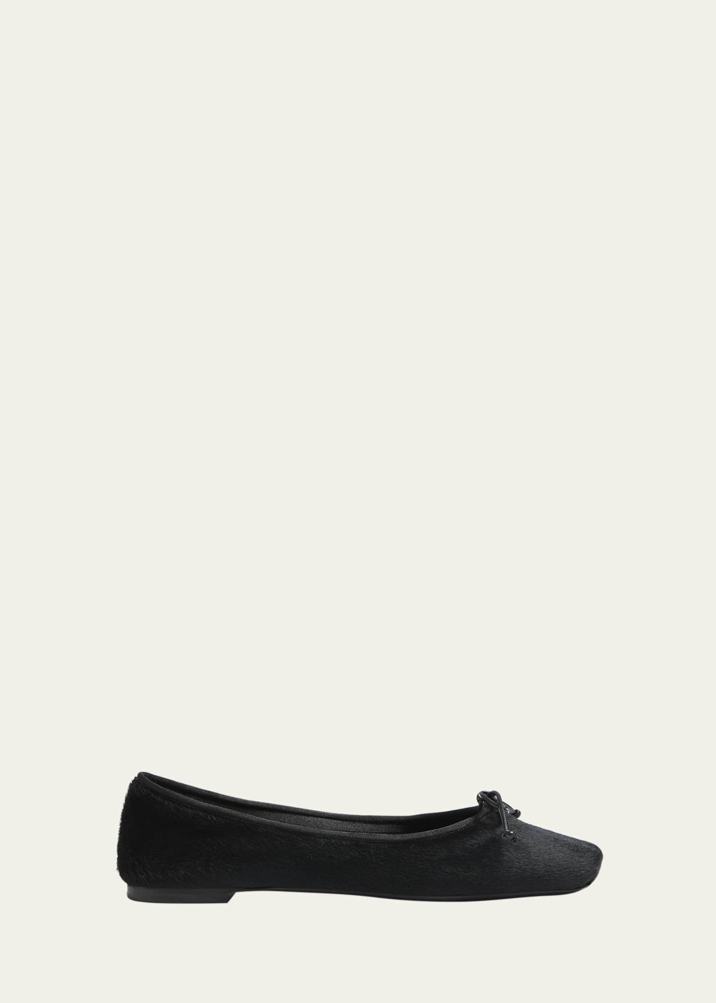 Khaite Charlotte Pony Hair Ballerina Flats Image 1 of 2