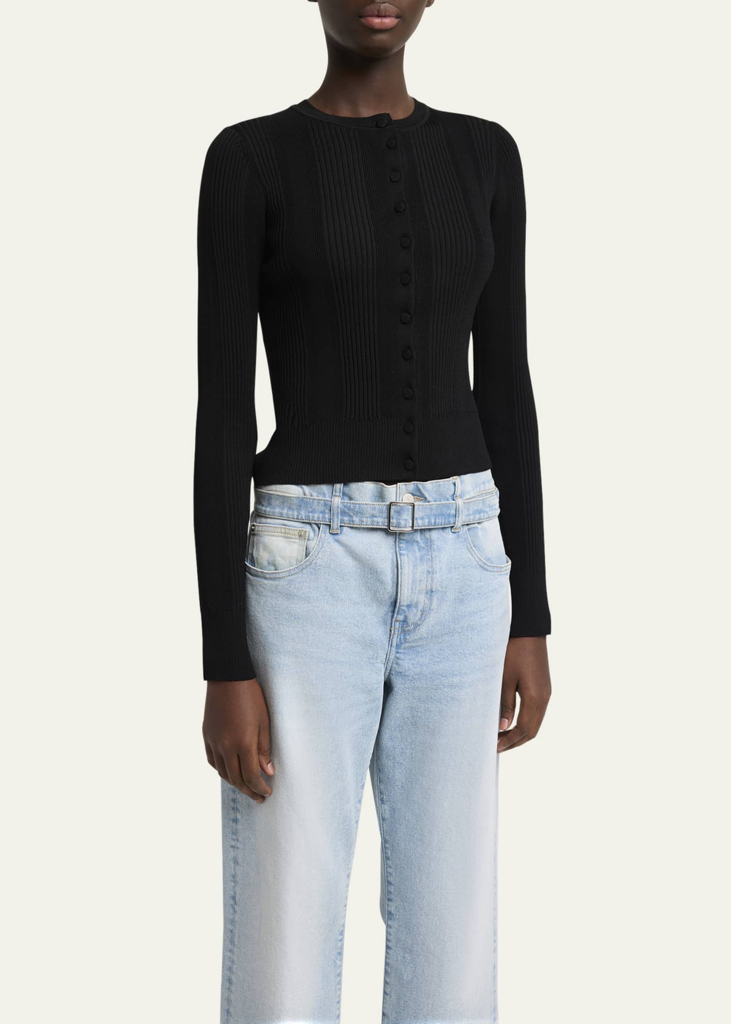 Proenza Schouler Currin Column Rib Button Down Top - Bergdorf Goodman