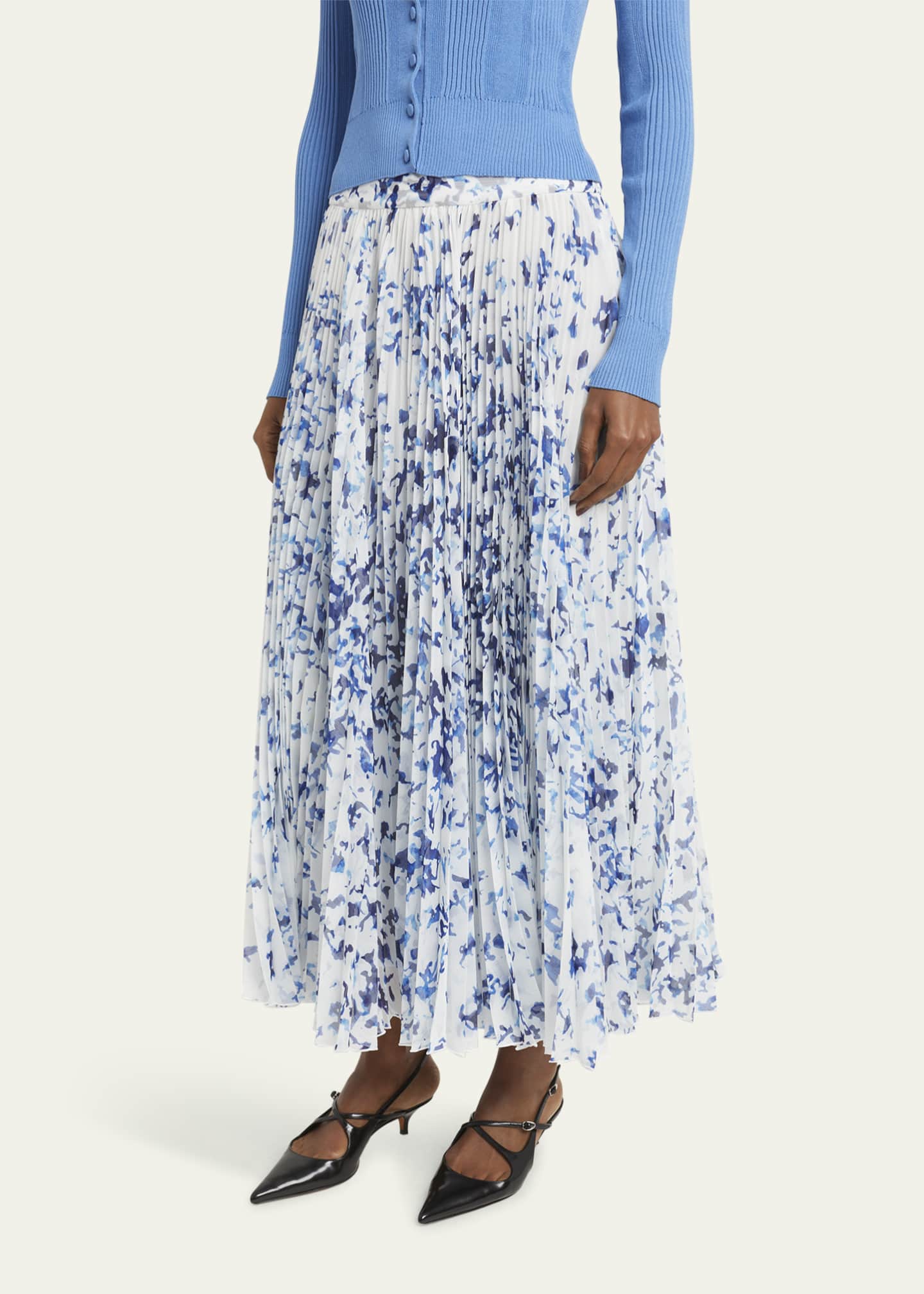 Proenza Schouler Cecily Printed Crinkle Chiffon Skirt Image 4 of 5