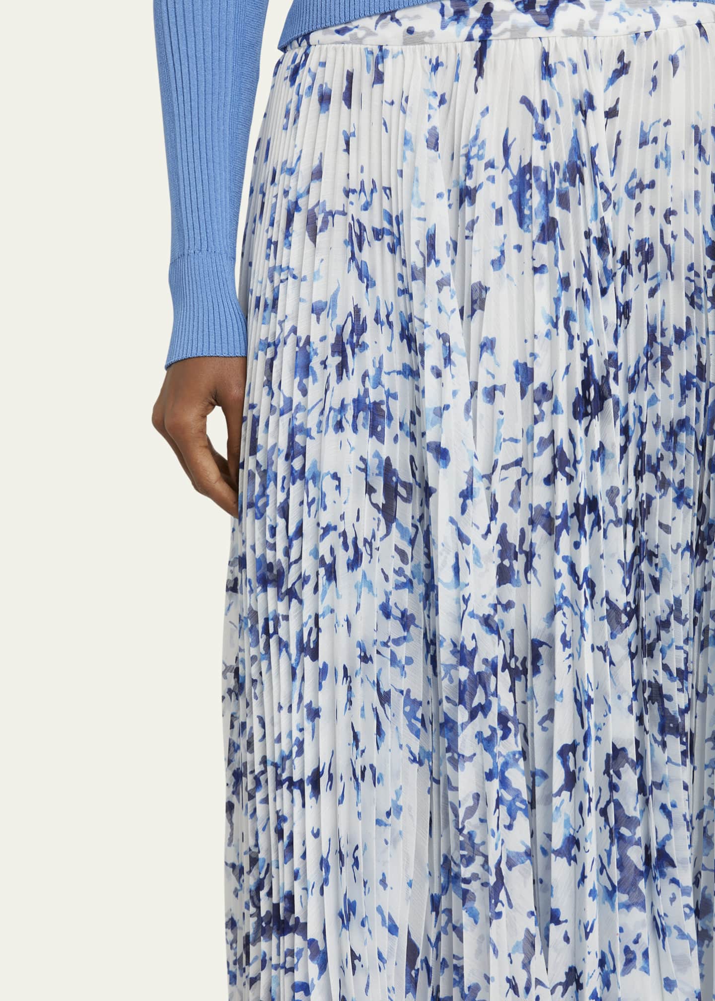 Proenza Schouler Cecily Printed Crinkle Chiffon Skirt Image 5 of 5