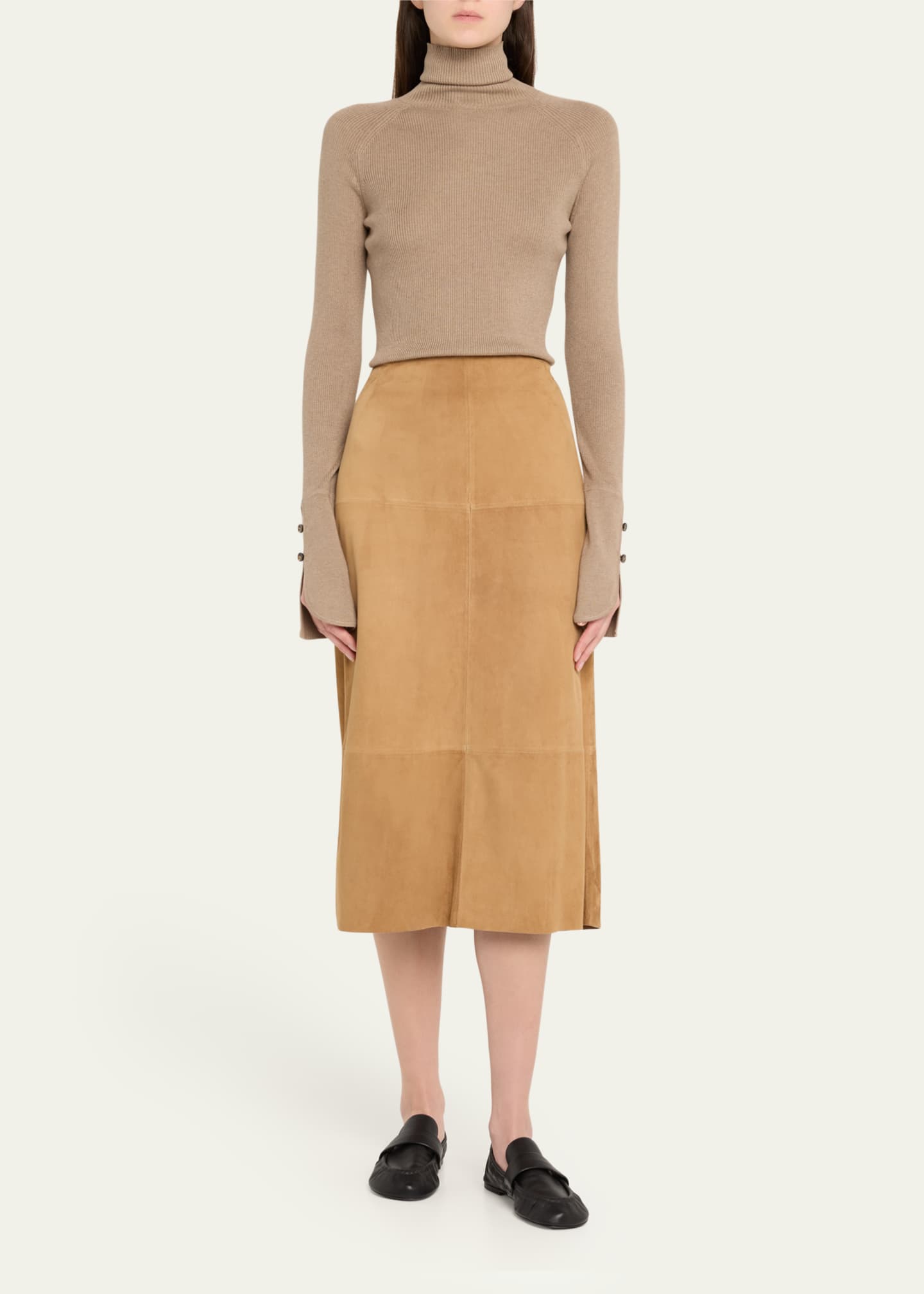 Proenza Schouler Belle Ribbed Silk Cashmere Turtleneck Image 2 of 5