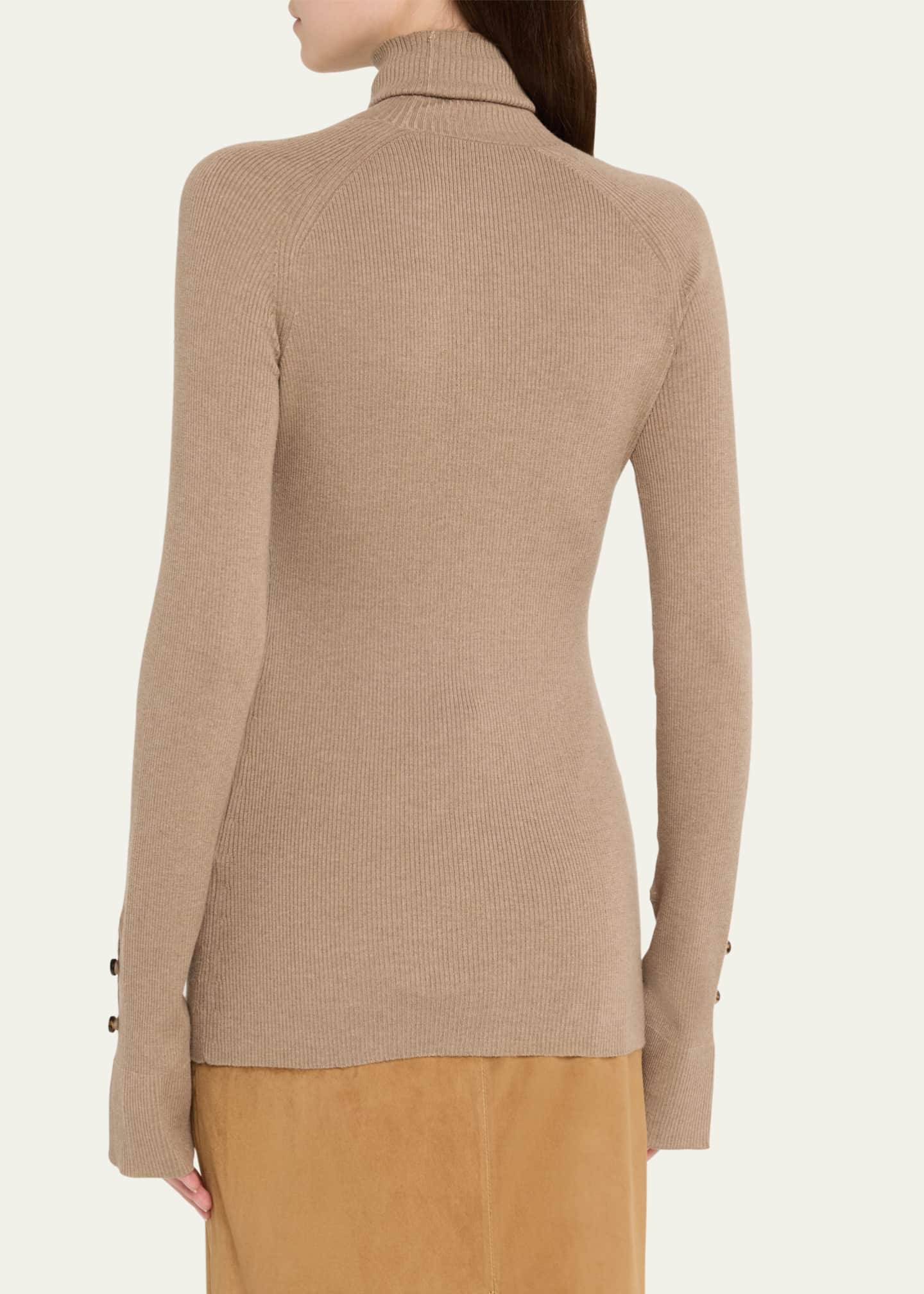 Proenza Schouler Belle Ribbed Silk Cashmere Turtleneck Image 3 of 5
