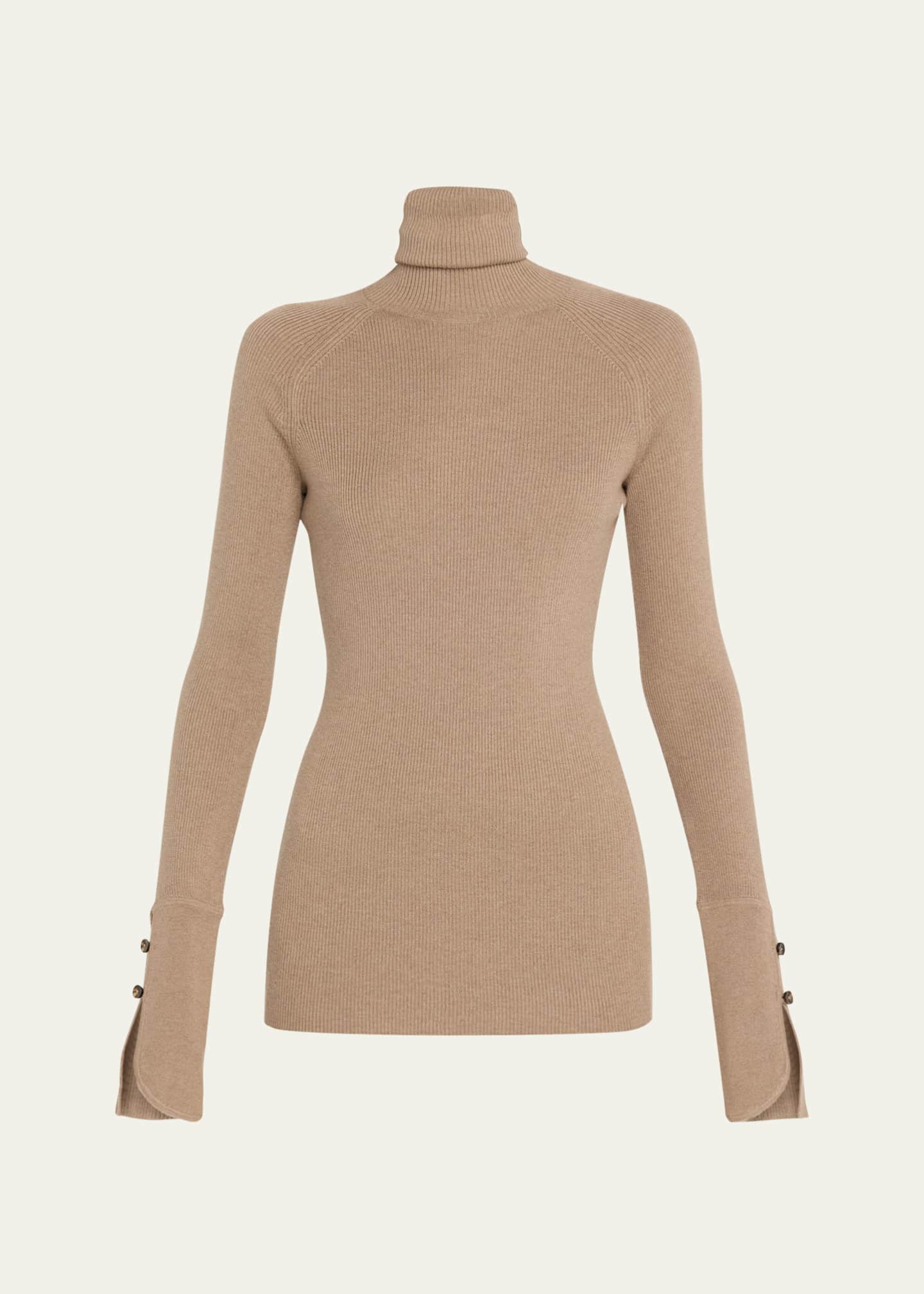 Proenza Schouler Belle Ribbed Silk Cashmere Turtleneck Image 1 of 5