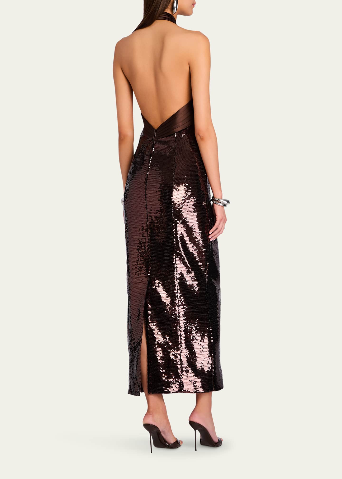 Tamra Sequined Halter Dress