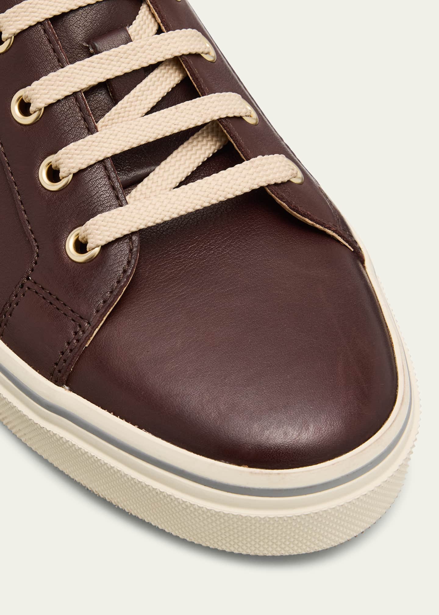 Brunello Cucinelli Men's Vulcanized-Sole Leather Low-Top