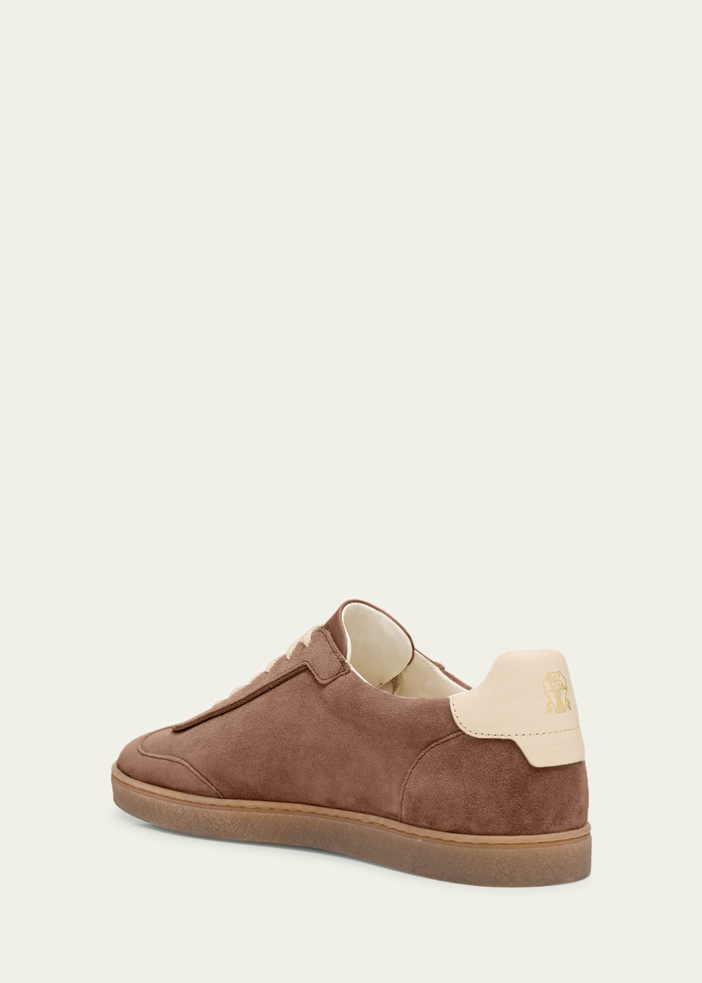 Brunello Cucinelli Men's Suede T-Toe Low-Top Sneakers Image 4 of 6