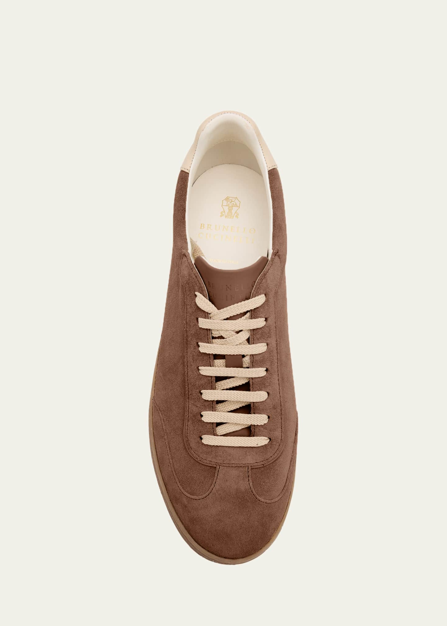 Brunello Cucinelli Men's Suede T-Toe Low-Top Sneakers Image 6 of 6