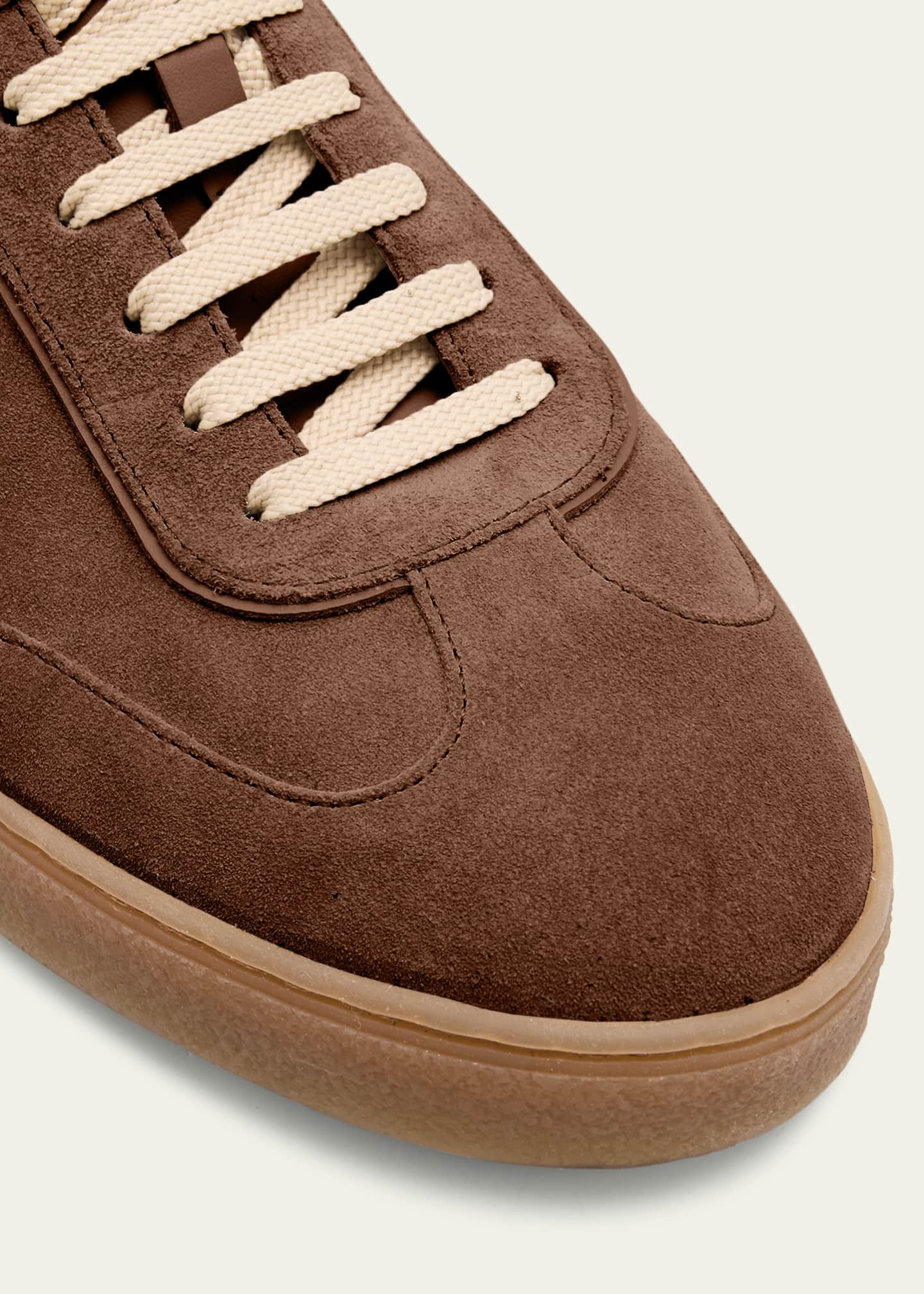 Brunello Cucinelli Men's Suede T-Toe Low-Top Sneakers Image 5 of 6