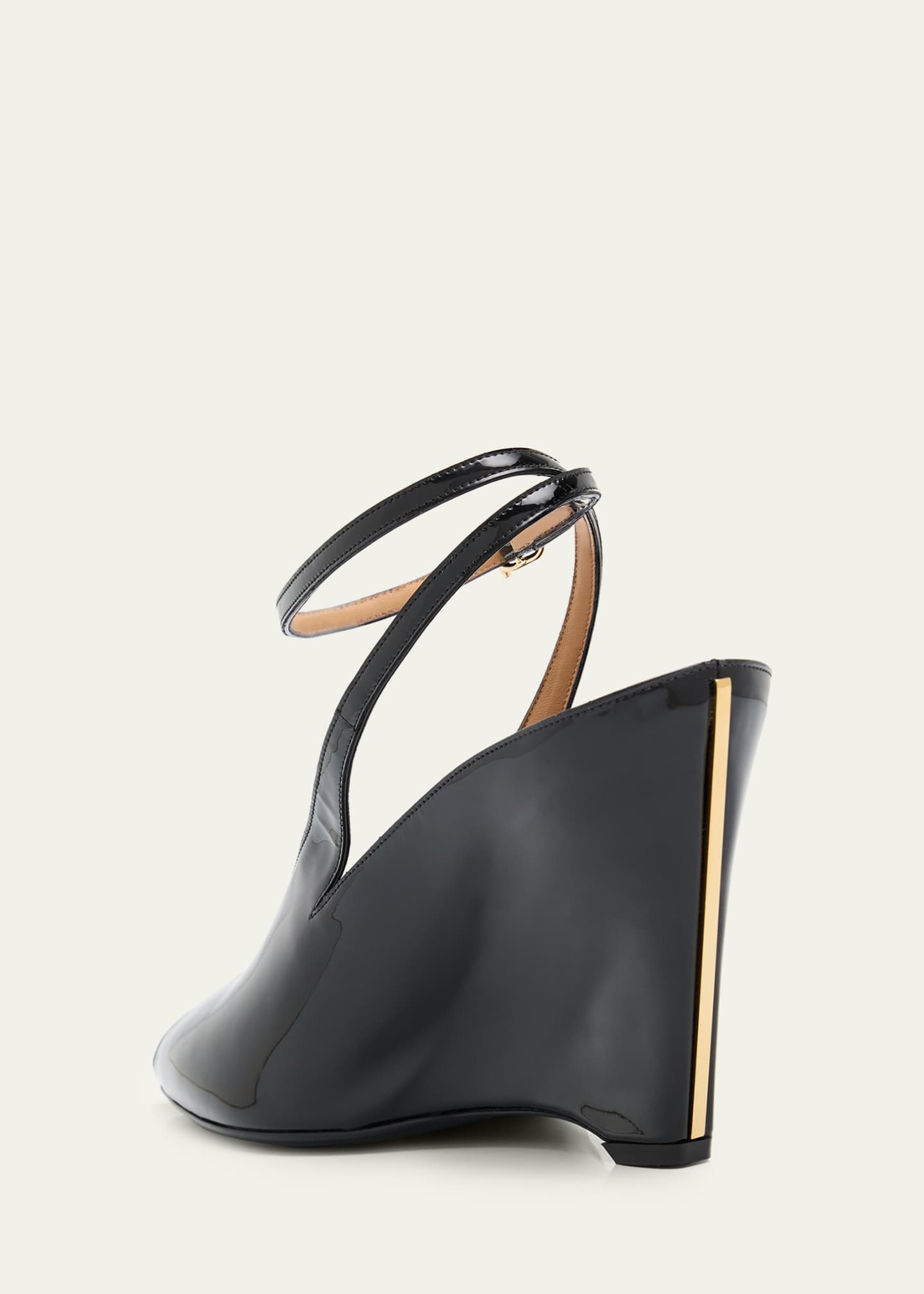 Ferragamo 95mm Arcadia Patent Wedge Sandals - Bergdorf Goodman