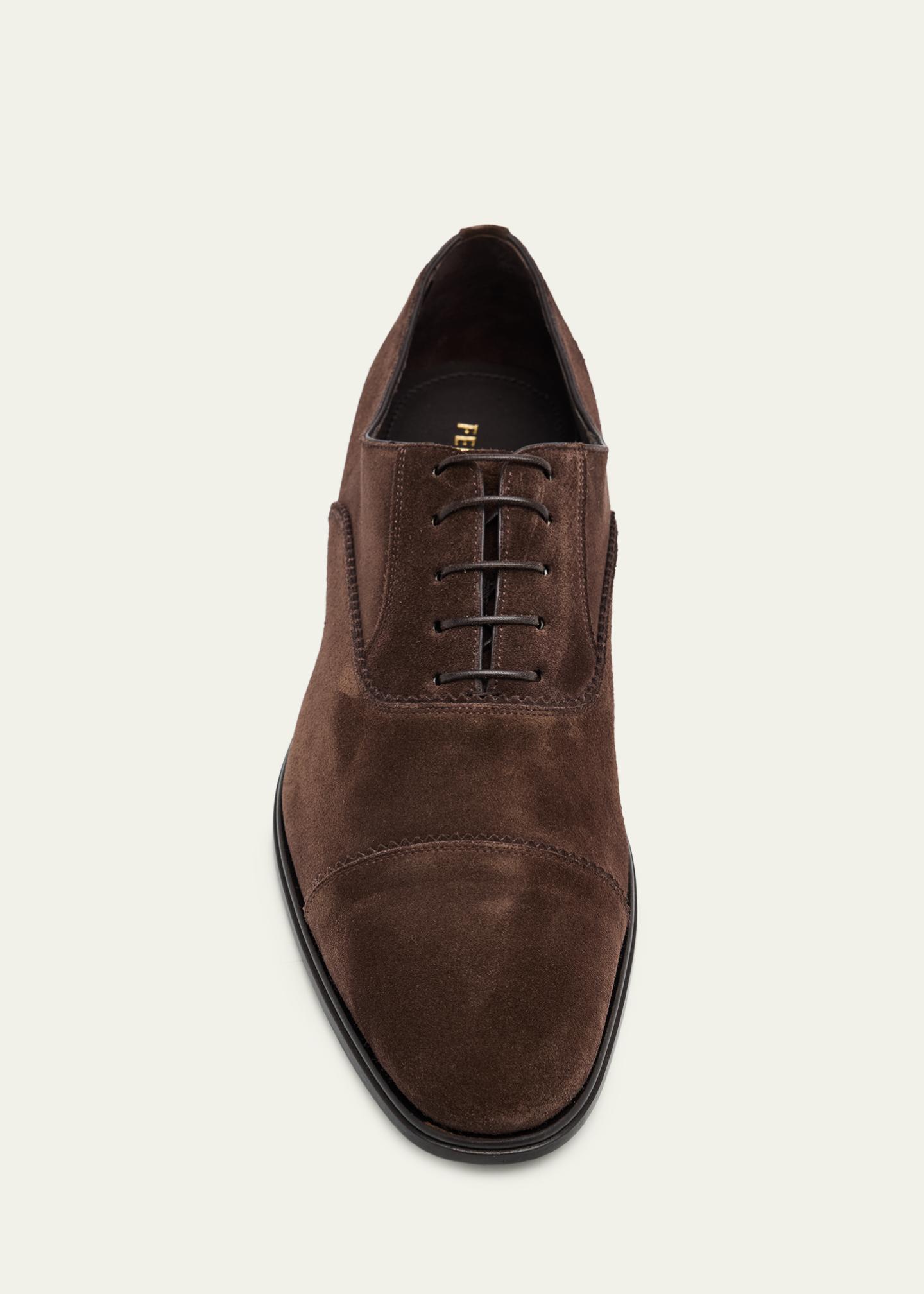 FERRAGAMO SUEDE OXFORDS Ferragamo Suede Oxford brogue - Brown - Men|029346642015 main image 3
