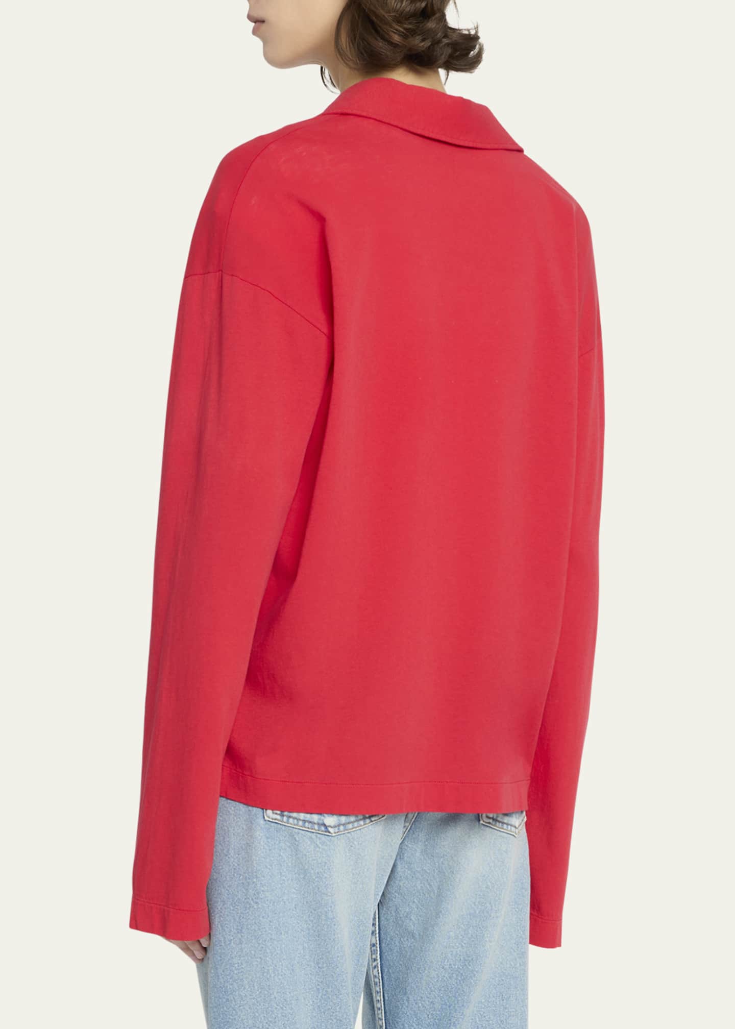 THE ROW Roddie Oversized Polo Top Image 3 of 5