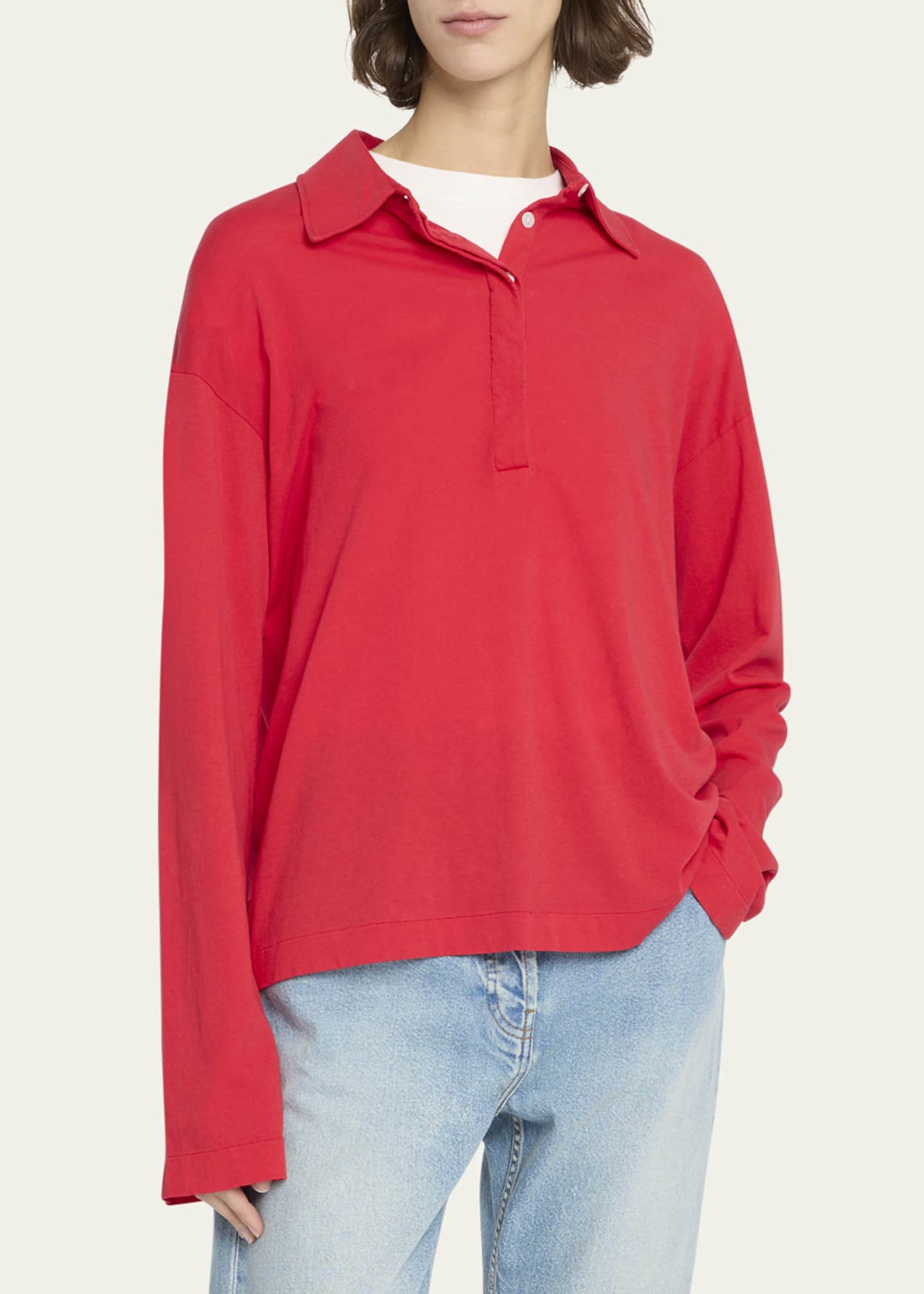 THE ROW Roddie Oversized Polo Top Image 4 of 5