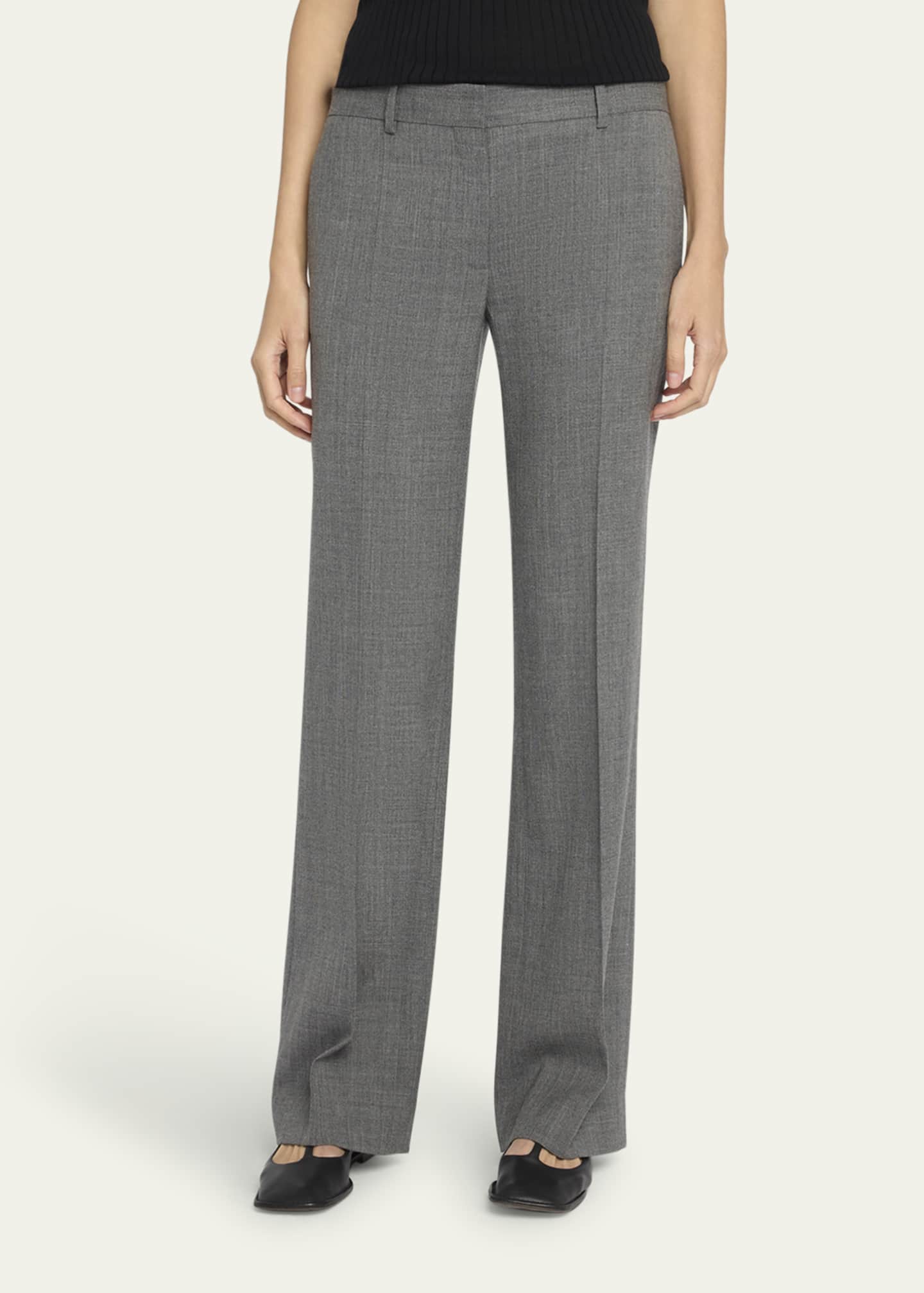 THE ROW Ian Mid-Rise Wool Pants - Bergdorf Goodman