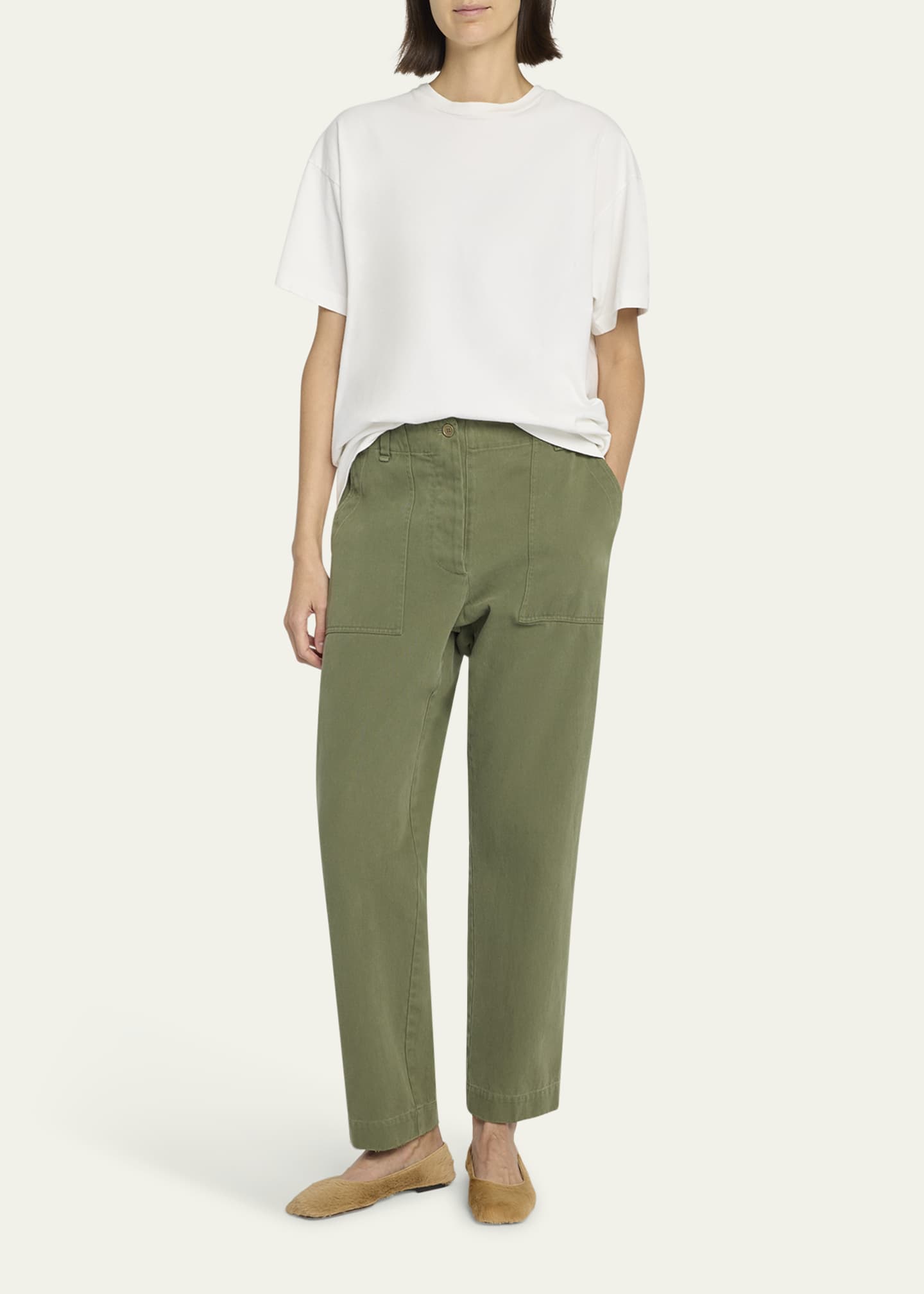 THE ROW Vendula Mid-Rise Cargo Pants Image 2 of 5