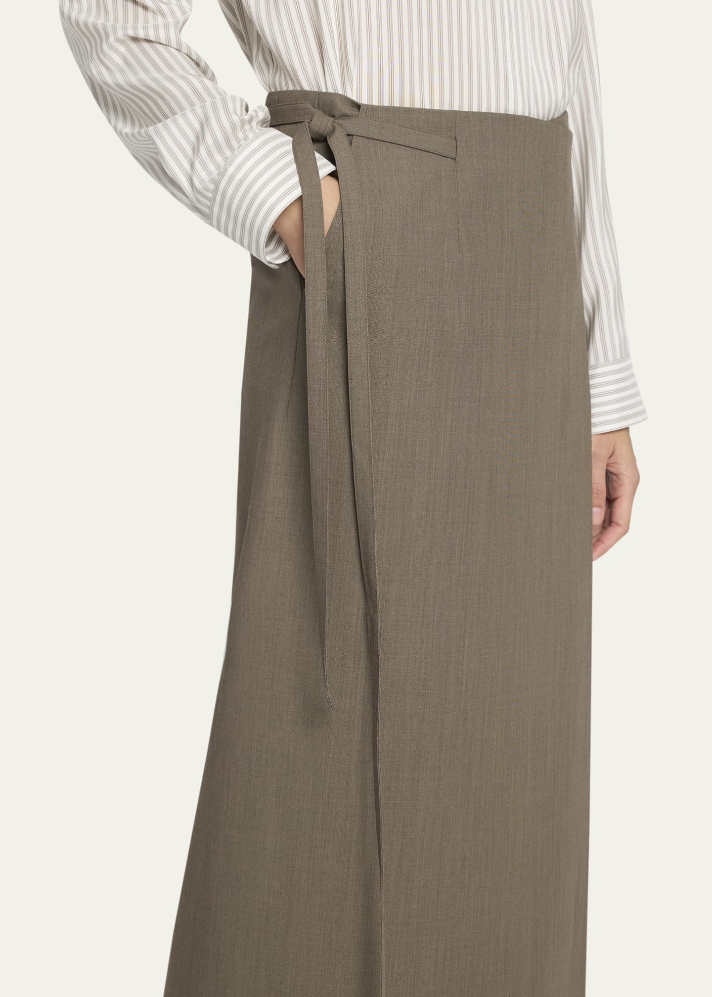 ミニスカート [The Row] Toreva Skirt in Wool and Silk THE ROW Toreva Straight Wrap Skirt - Bergdorf Goodman