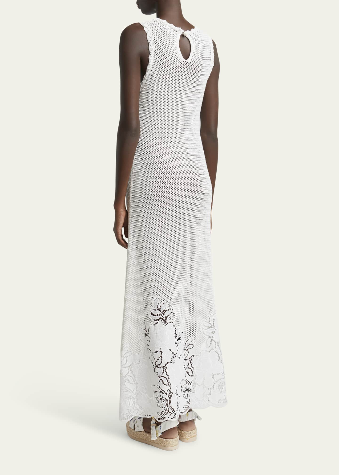 Erdem Crochet Floral Sleeveless Maxi Dress Image 3 of 5