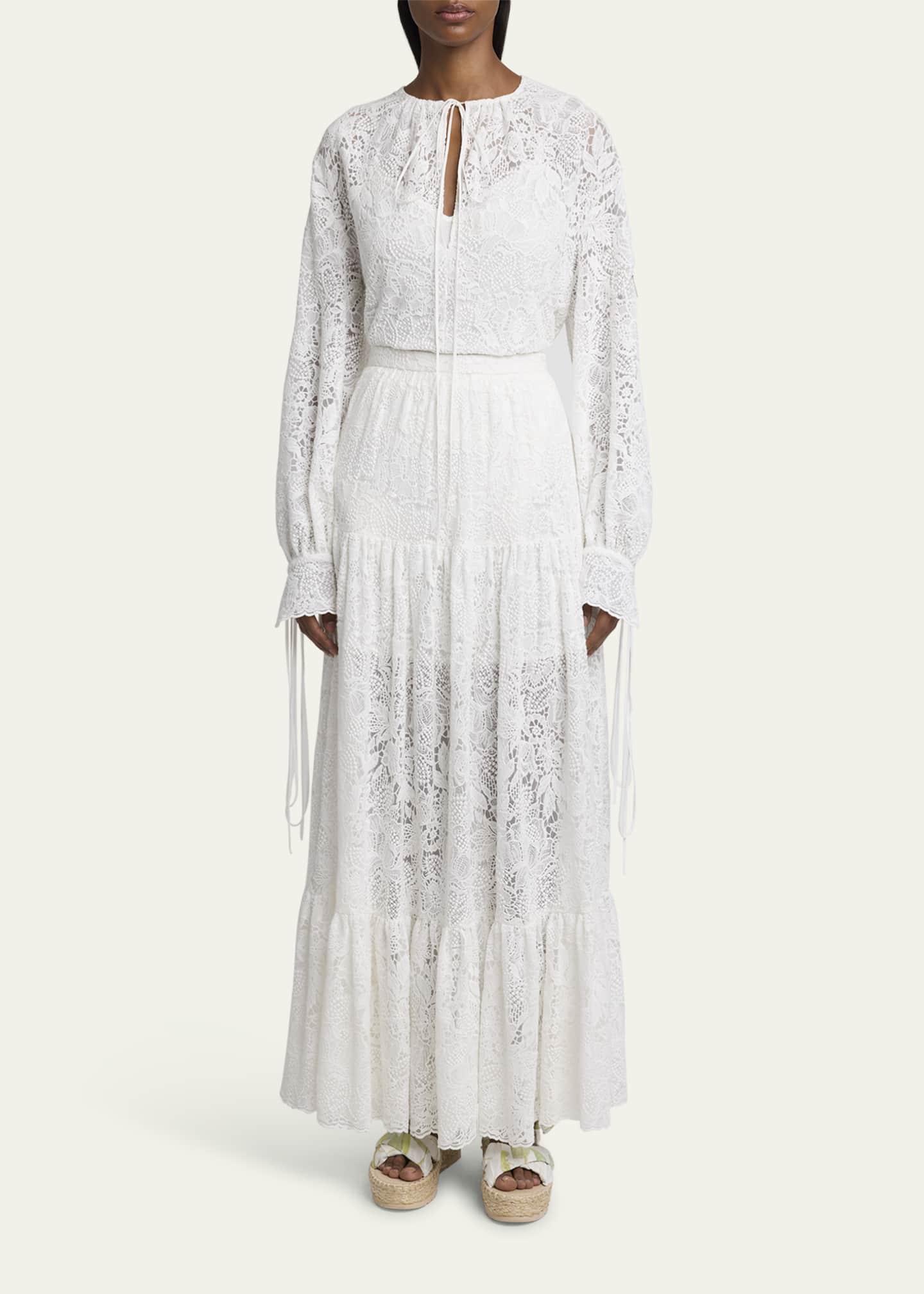 Erdem Floral Lace Drawstring Blouse Image 2 of 5